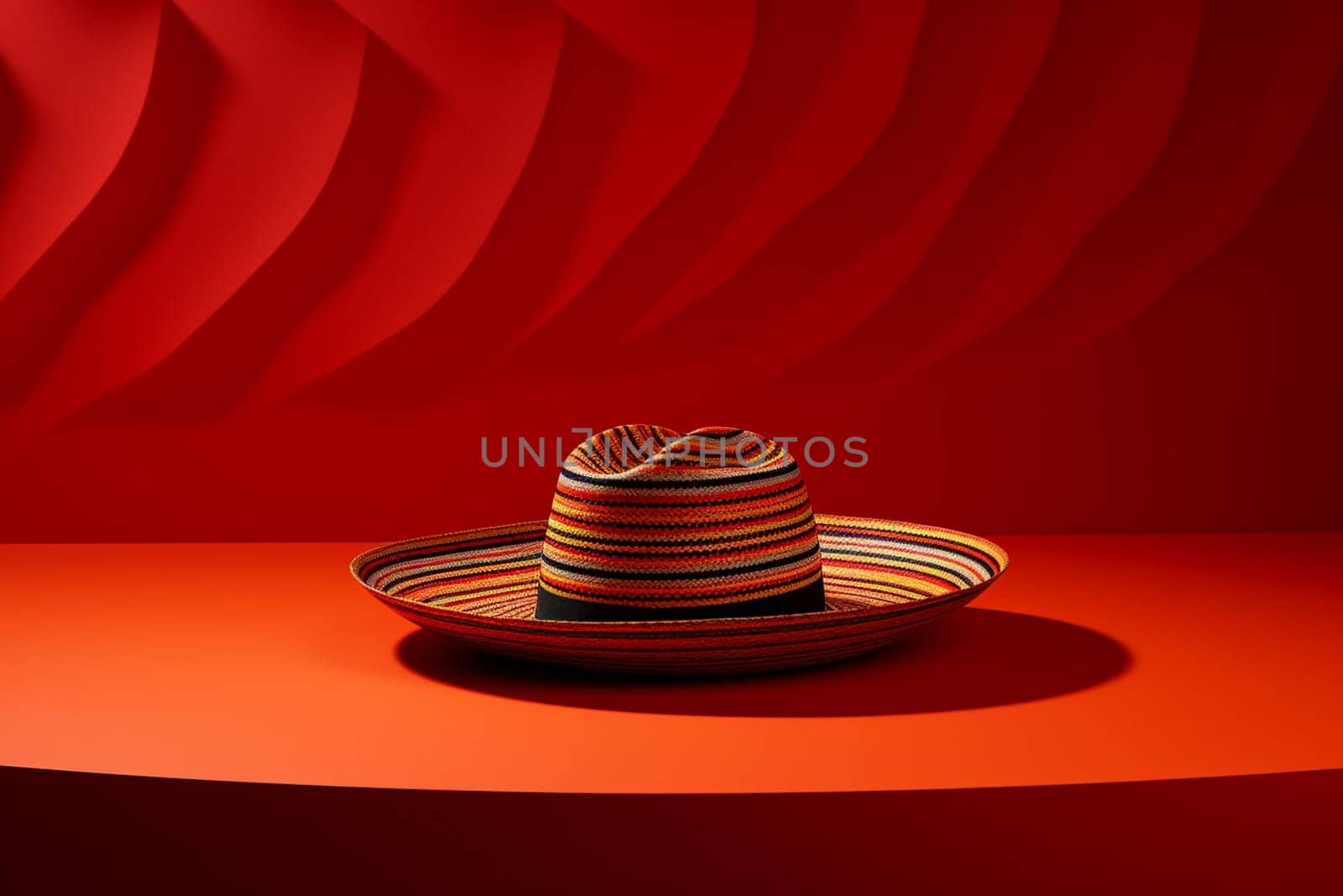 Cinco de Mayo holiday background with Mexican cactus, maracas and party sombrero hat. Top view, flat lay. High quality photo