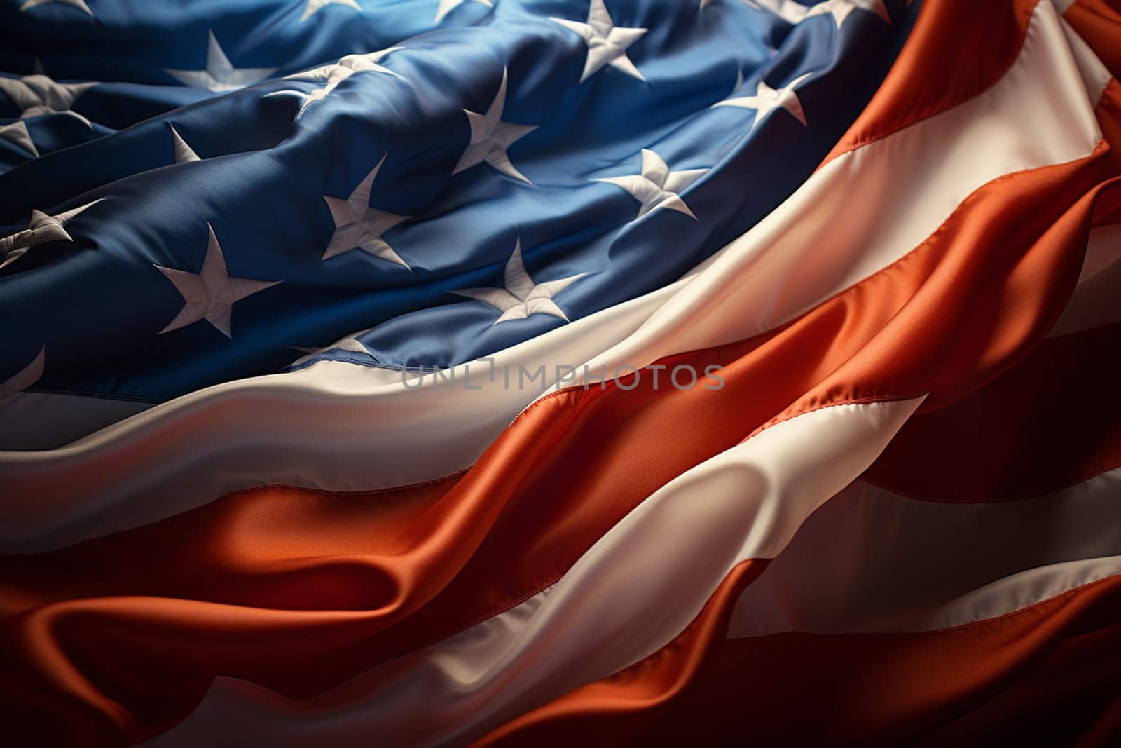American flag of silk-3D illustration by Andelov13