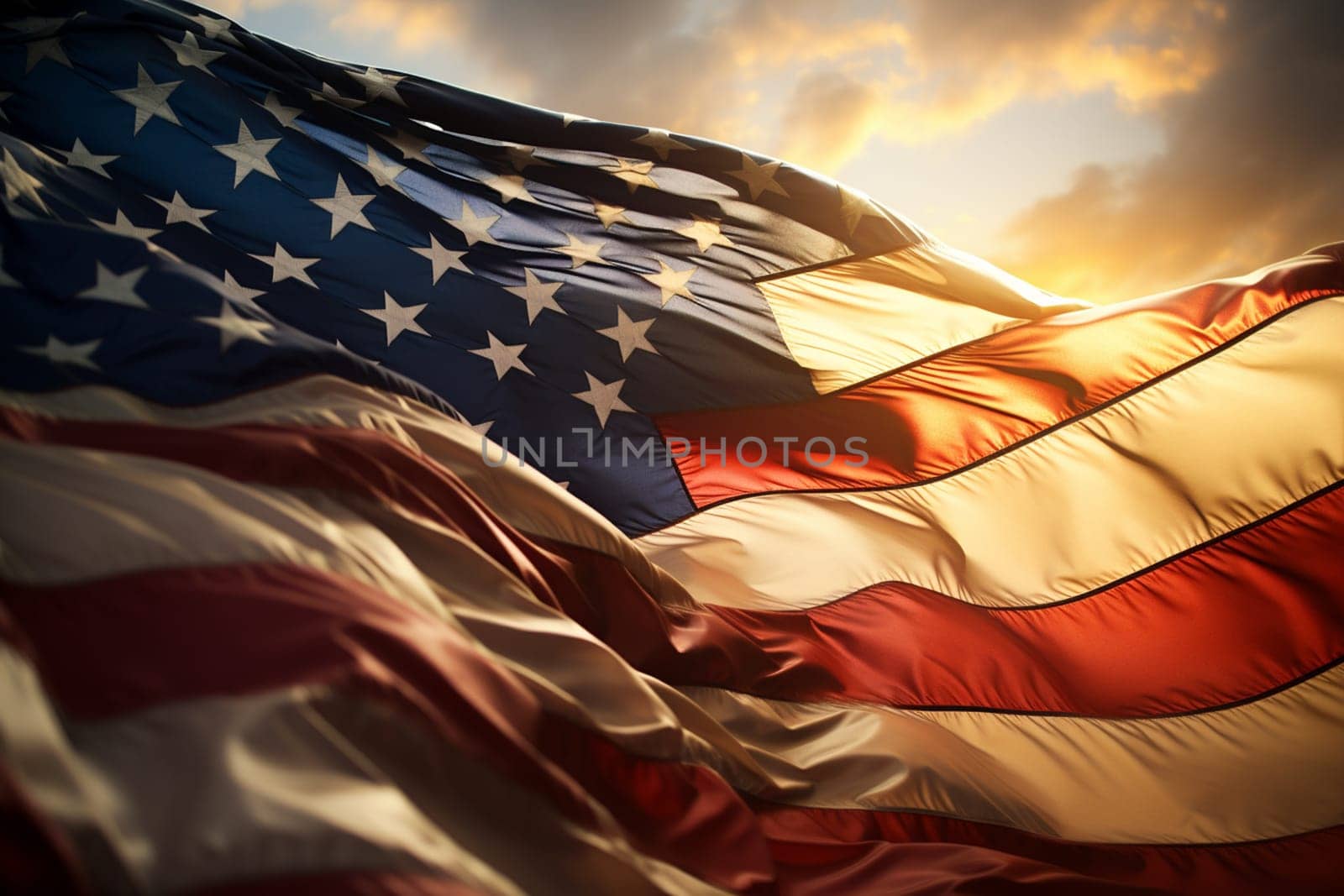 American flag of silk-3D illustration by Andelov13