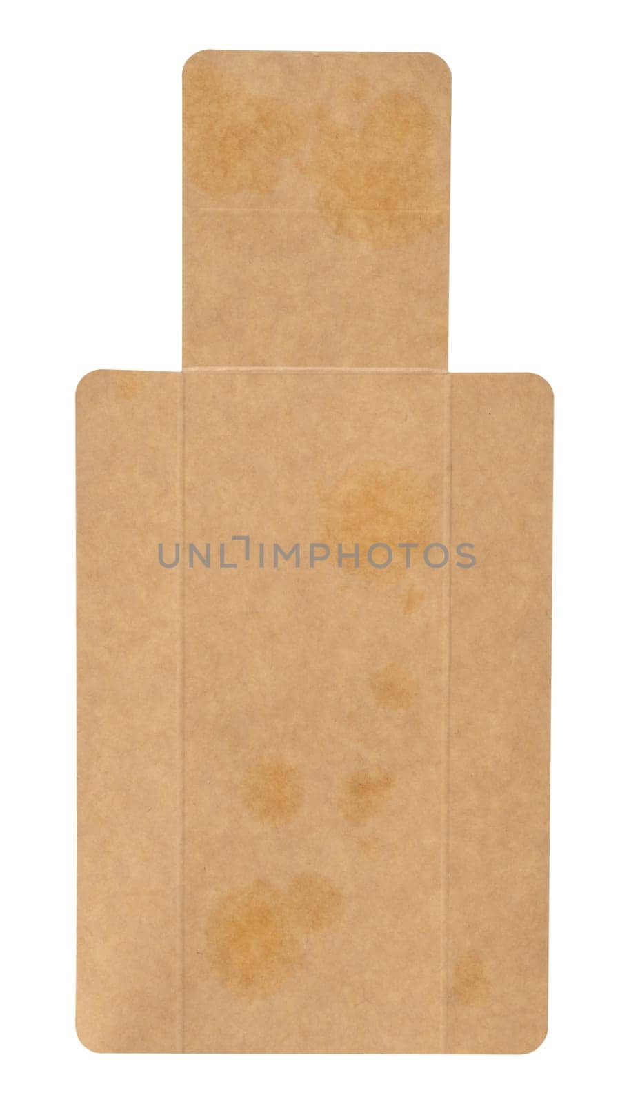 Brown cardboard liner for box on isolated background