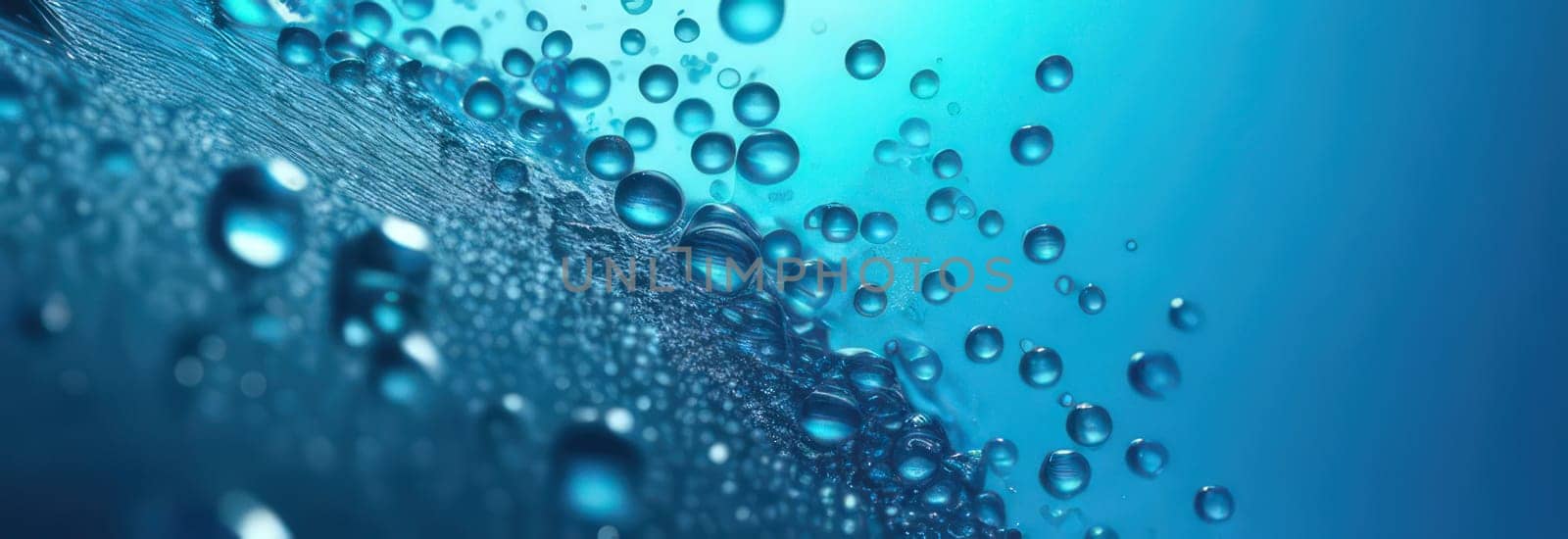 Splash of water wave, blue. Abstract banner background water waves. Abstract nature concept banner for beauty spa, drinking water advertising. Use for abstract, wallpaper, poster. Copy Space