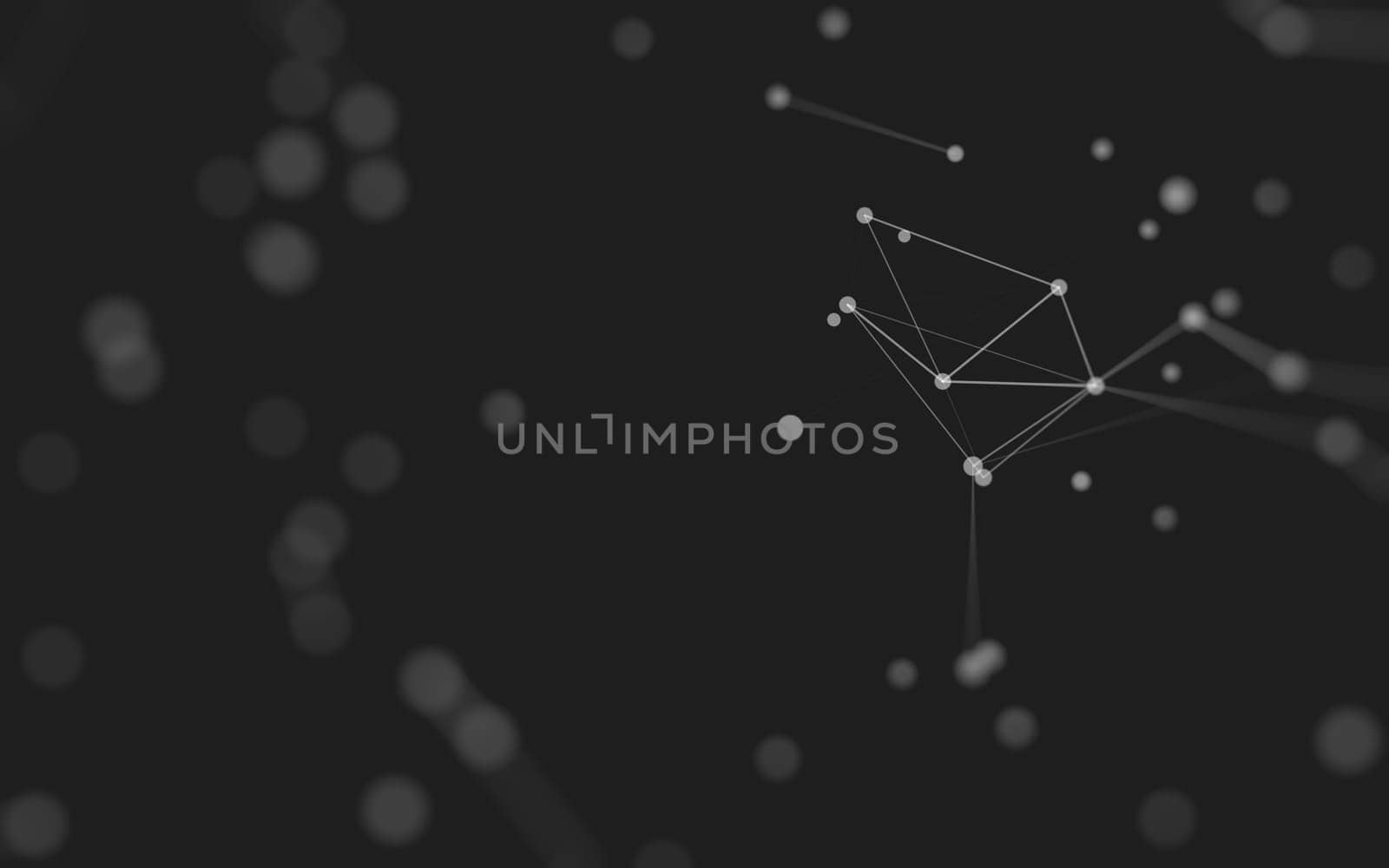 Abstract background. Molecules technology with polygonal shapes, connecting dots and lines. Connection structure. Big data visualization.  by teerawit