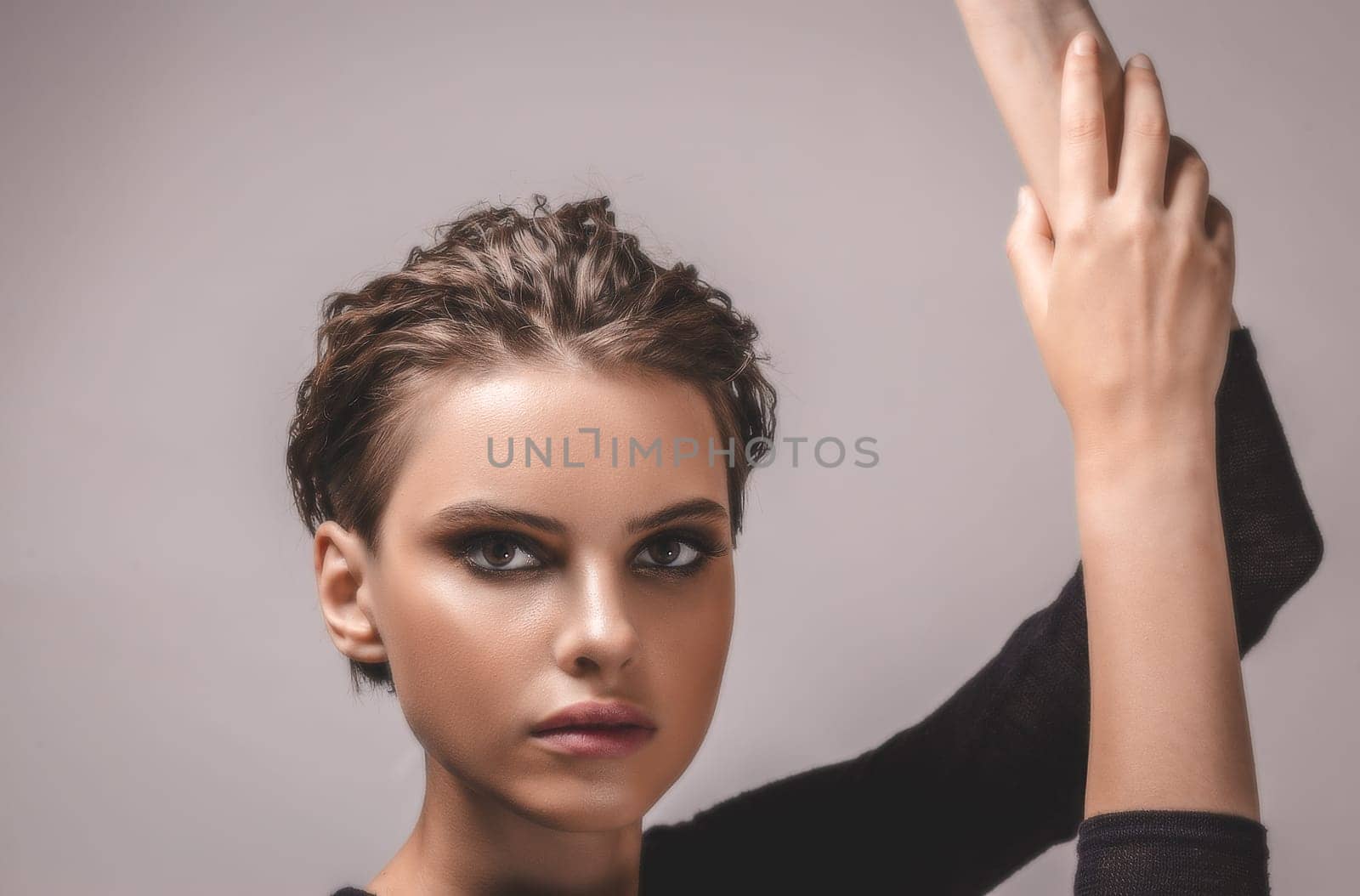 Portrait of an attractive girl with healthy skin and hair