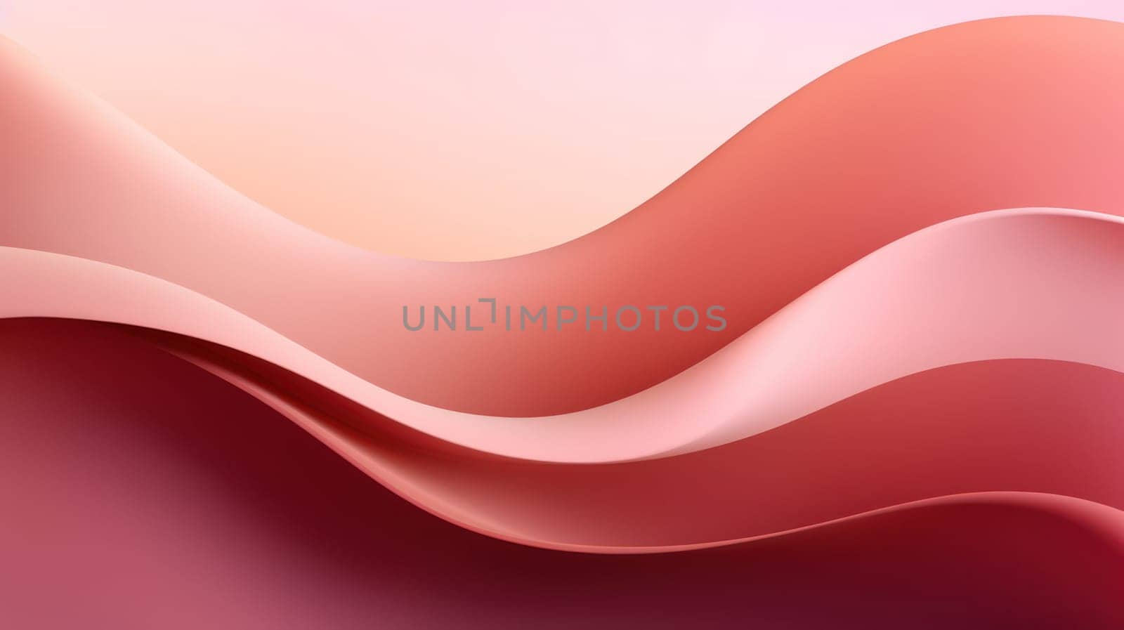 Abstract Design: Bright Curves and Waves - A Modern Illustration of Gradient Pink Wallpaper, with a Fluid and Dynamic Motion by Vichizh