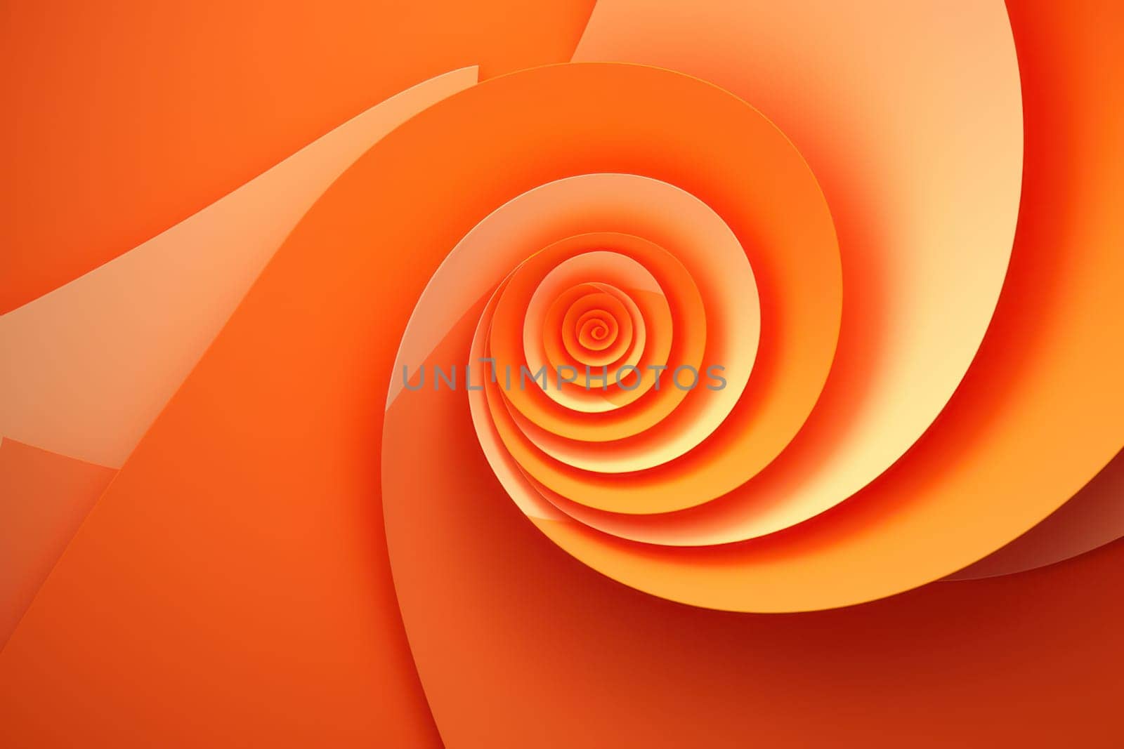 Swirling Abstract Pattern: Futuristic Curves and Circular Motion in a Vibrant Red and Orange Gradient by Vichizh