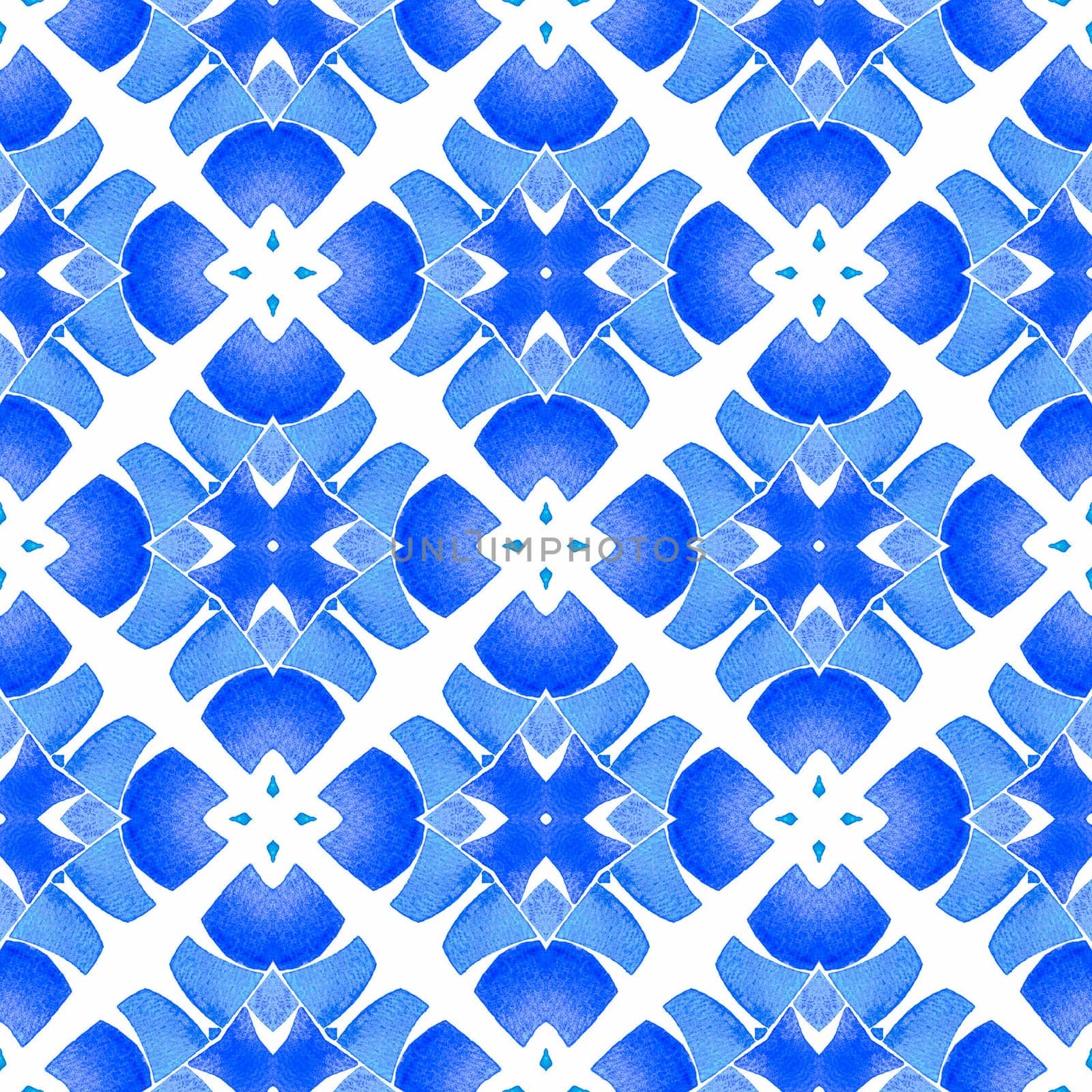 Textile ready ideal print, swimwear fabric, wallpaper, wrapping. Blue worthy boho chic summer design. Chevron watercolor pattern. Green geometric chevron watercolor border.