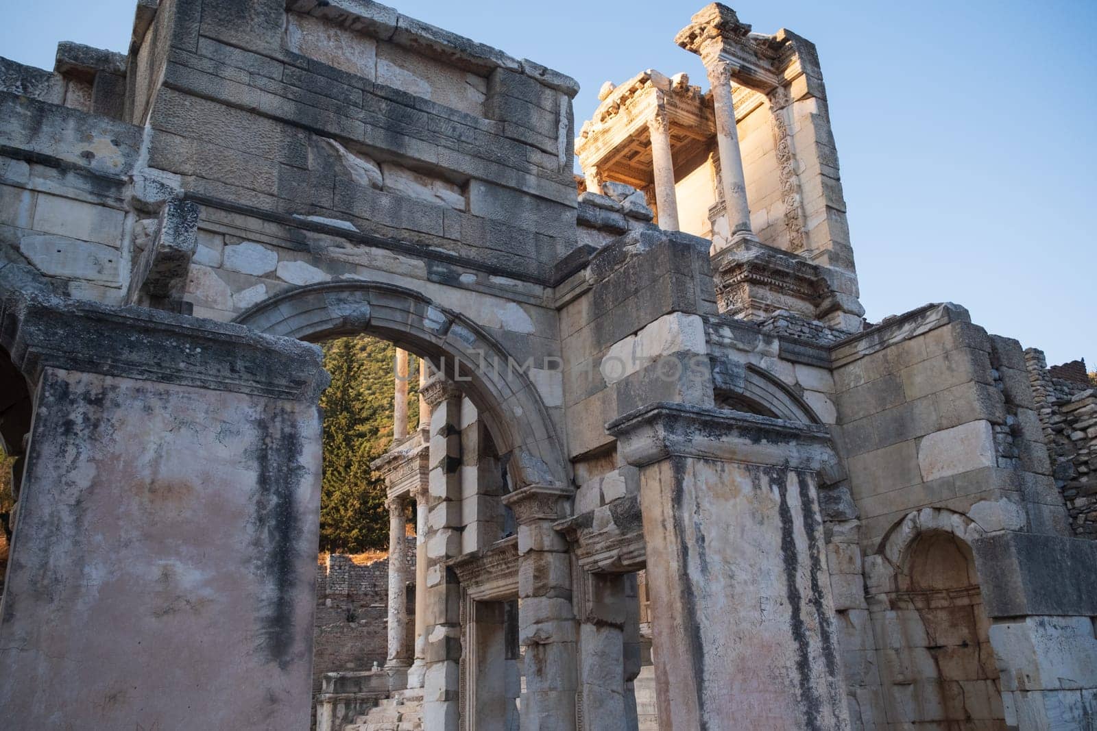 Celsus Library in ancient city Ephesus, Anatolia in Selcuk, Turkey. by senkaya