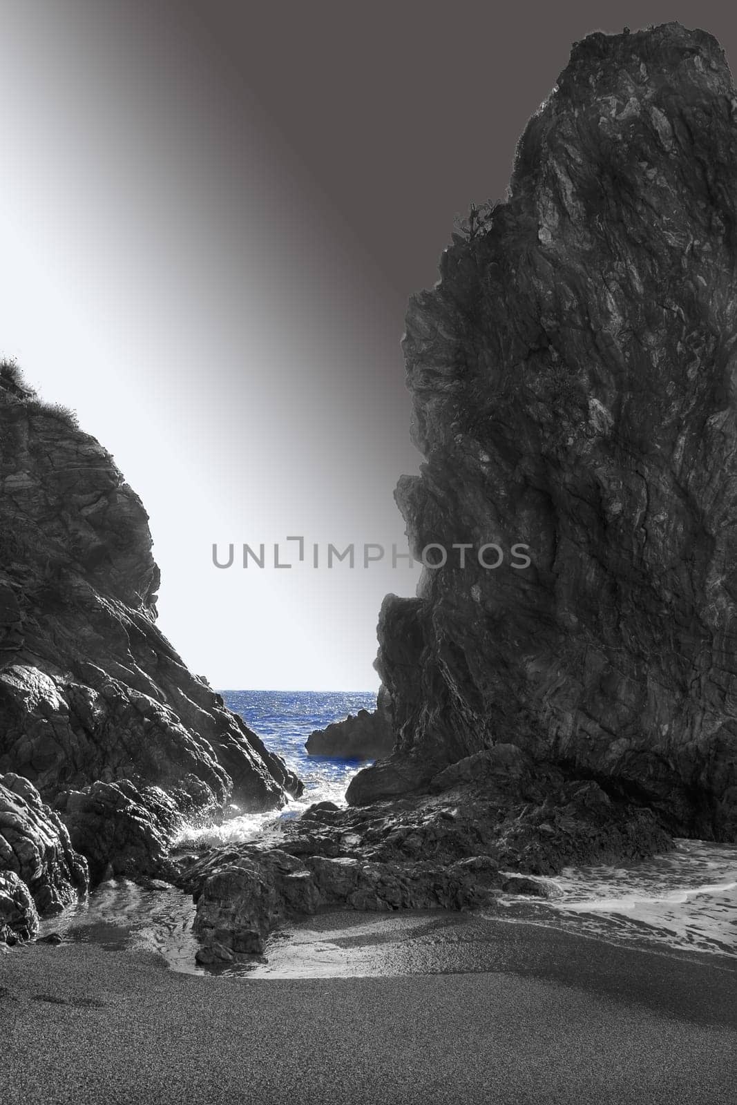 cliff of palmi beach in calabria called la tonnara