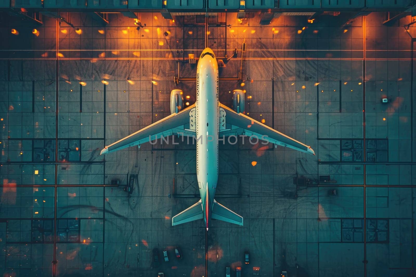 Aeroplane at airport. Travel and Logistic concept. Generative AI by itchaznong