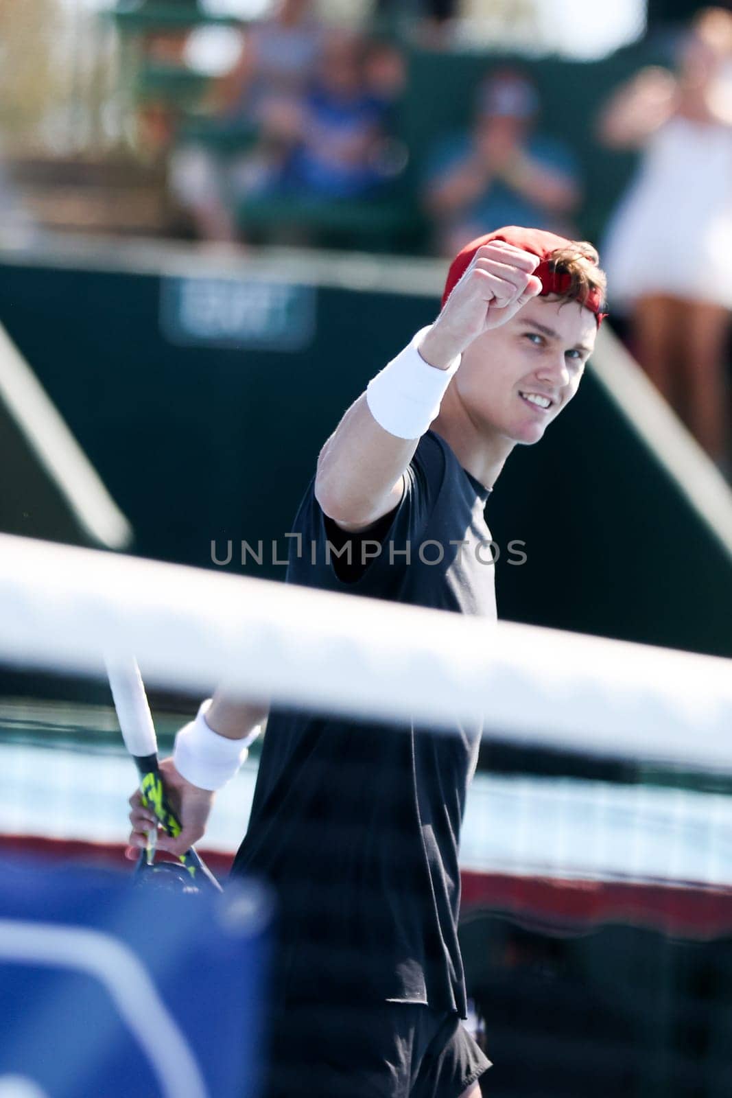 MELBOURNE, AUSTRALIA - JANUARY 11: Holger Rune of Denmark beats Karen Khachanov of Russia during day one of the 2024 Kooyong Classic at Kooyong on January 11, 2024 in Melbourne, Australia.