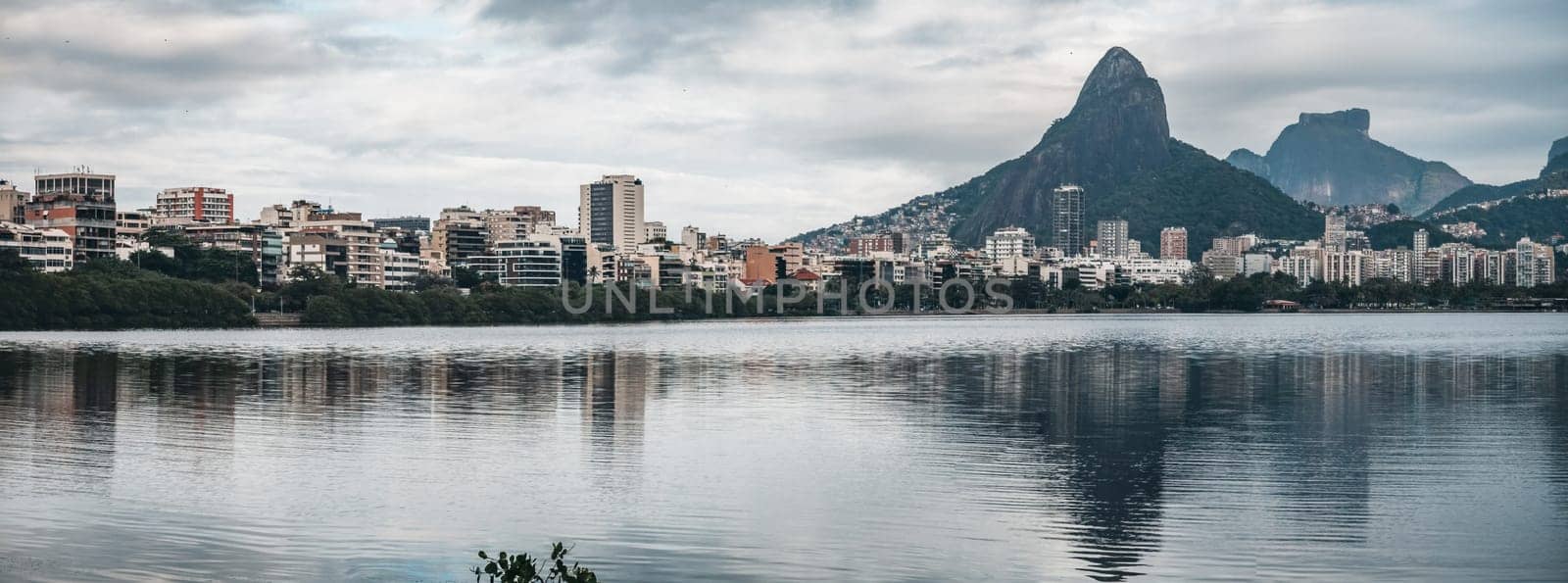 Sisters Enjoying Urban Vista with Pedra da Gavea in Rio de Janeiro by FerradalFCG