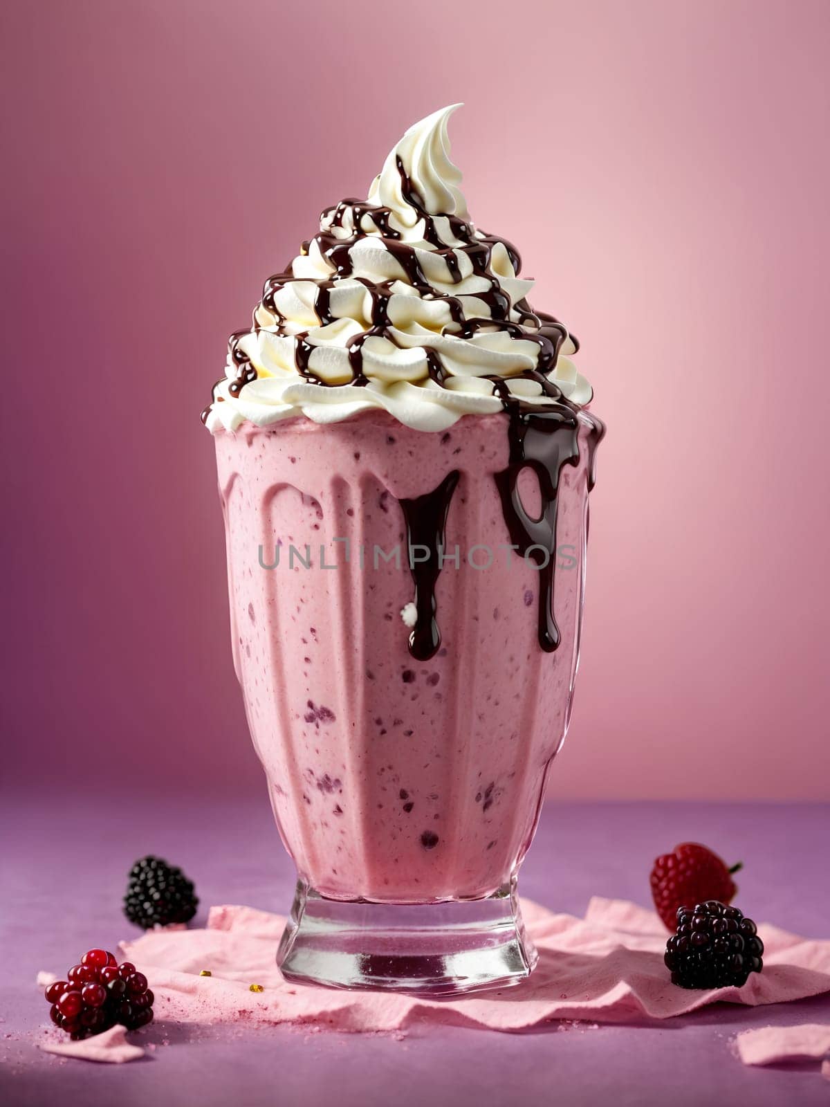 Milkshake with a pink background by Севостьянов