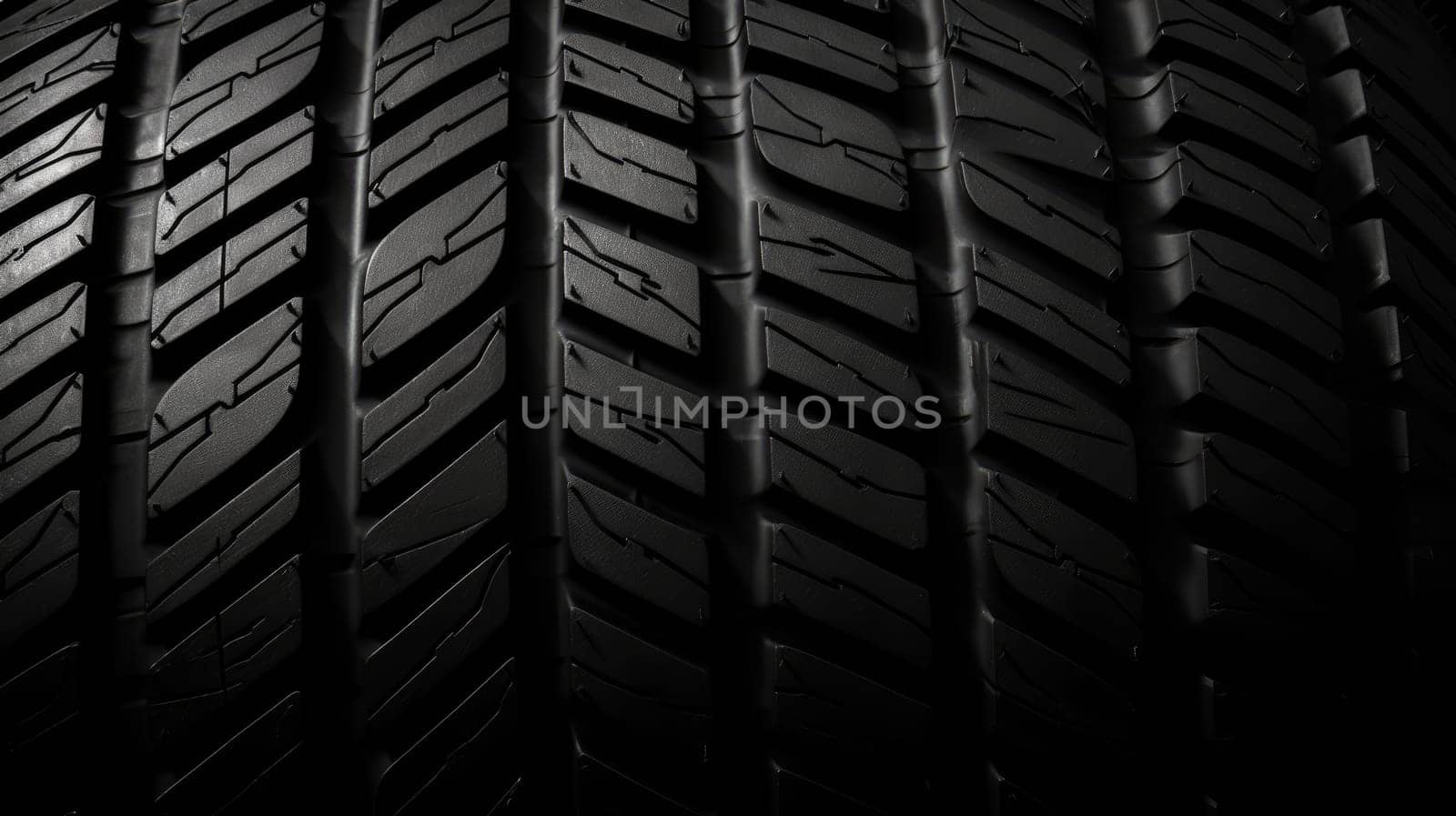 Tire tread close up on black background AI