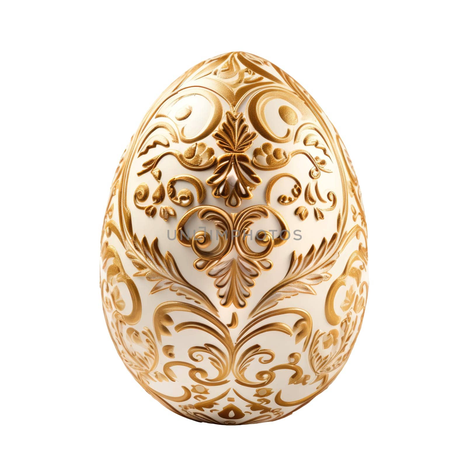 Golden easter egg isolated on a white background. by natali_brill