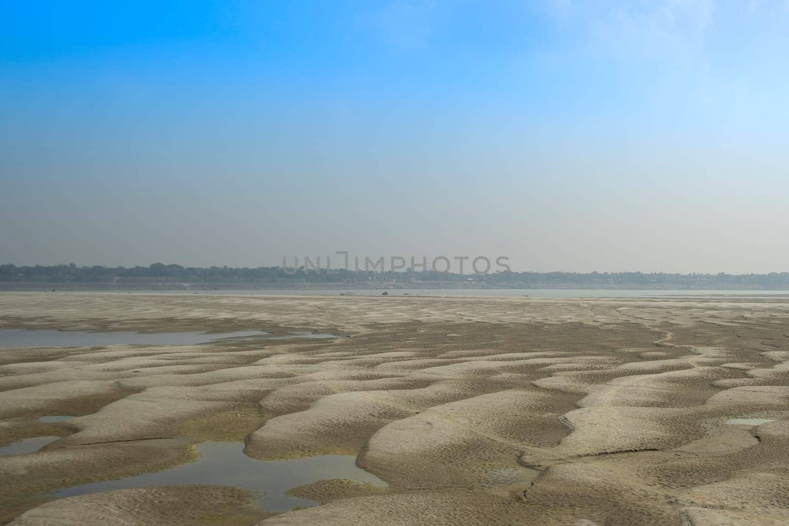 Sandbanks on the banks of the Padma River (Ganges), Bangladesh