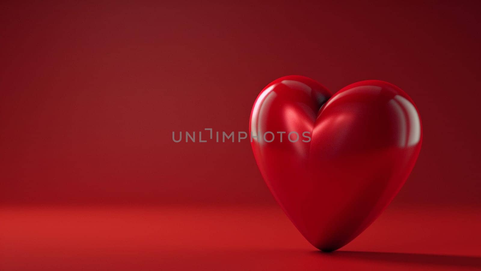 Red heart with the text Love. It is a symbol of lovers and human health. Valentine's Day. High quality photo. Copy space, space for text.