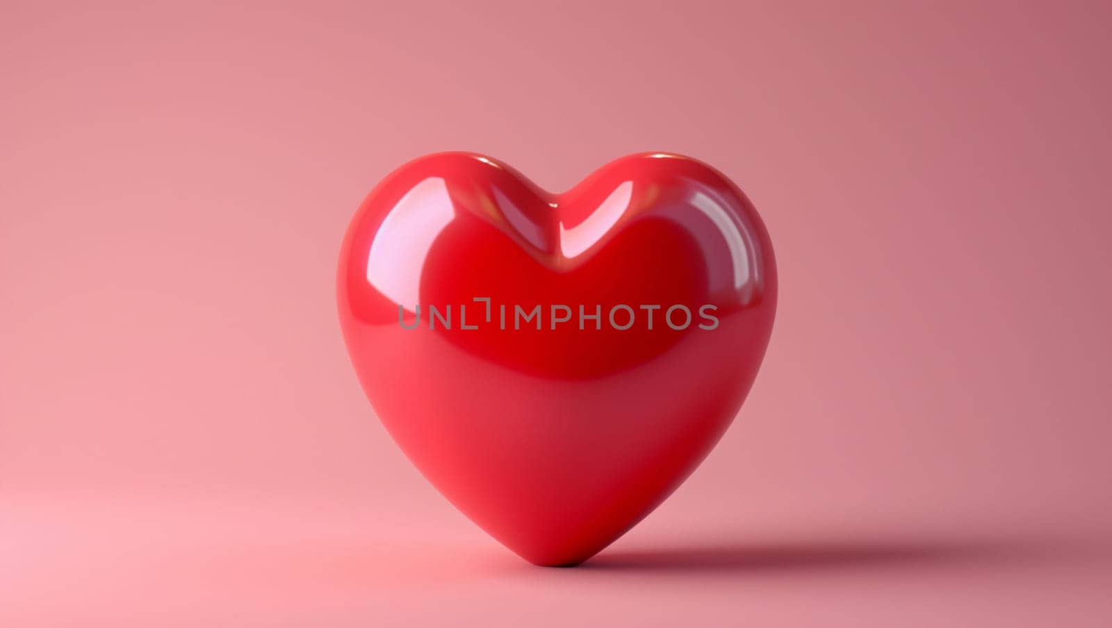 Red heart on pink background. A great symbol of love, care and relationships. Valentine's Day. by Sneznyj