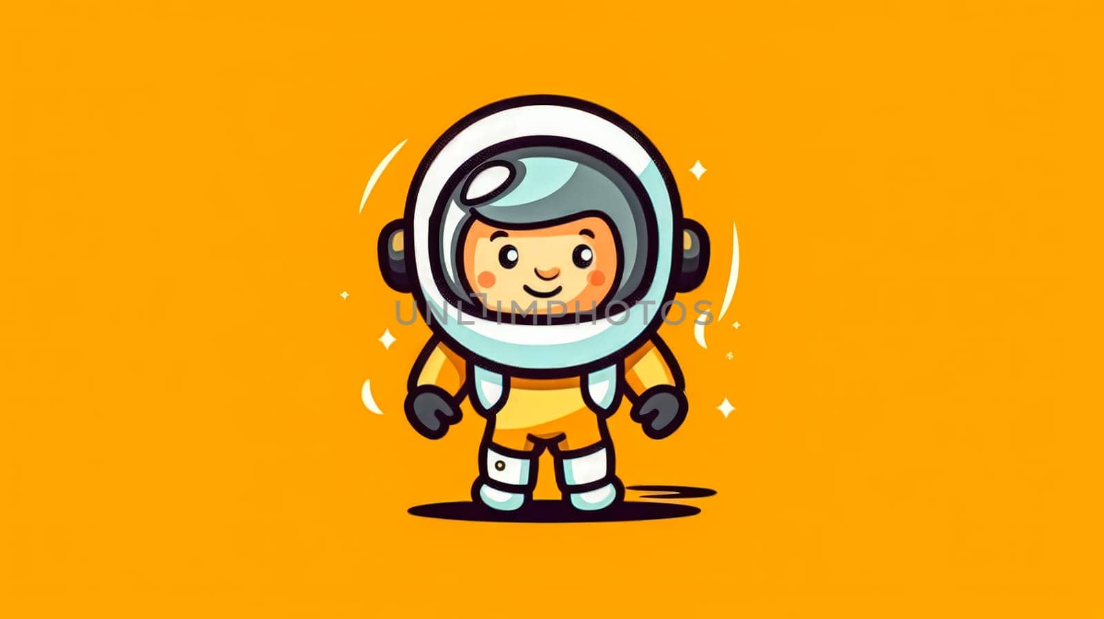 Cute astronaut floating in space by Alla_Morozova93