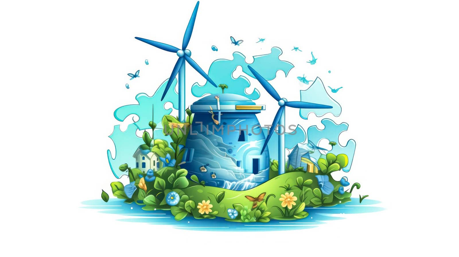 World Environment Day puzzle banner. Protect nature and ecology. Earth Day. Globe with elements of ecology. Graphic, web design, marketing, print materials. Ecology concept.