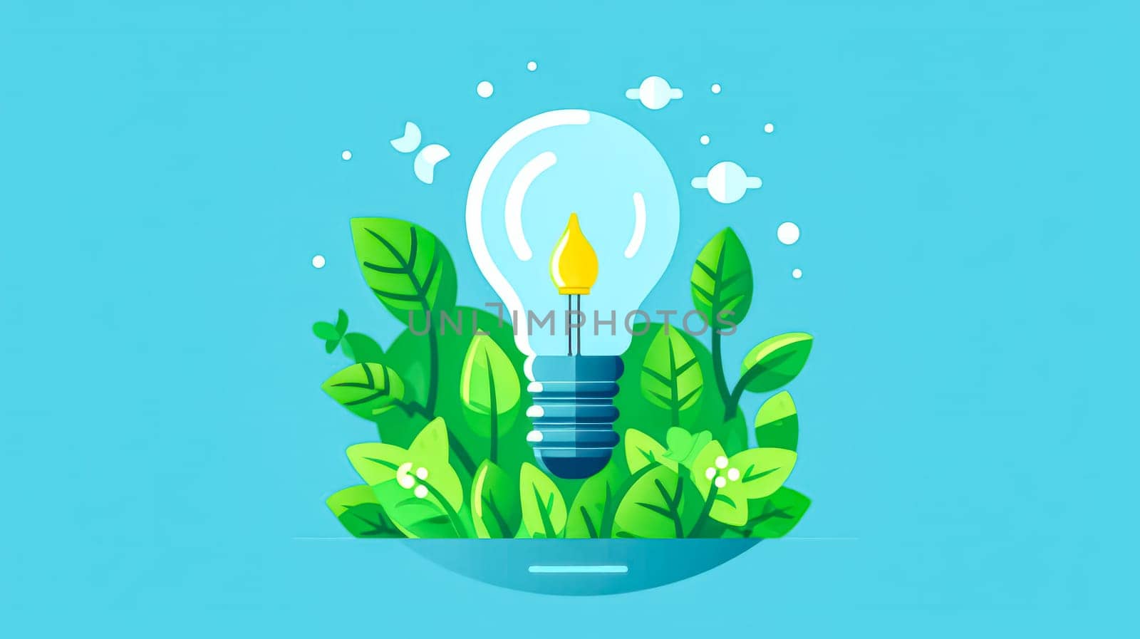 Green world map on a light bulb renewable energy concept illustration by Alla_Morozova93