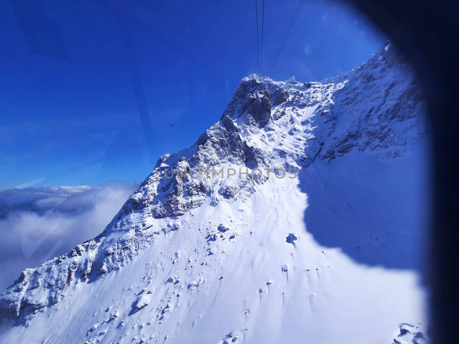 Amazing panorama in winter in a sunny day mountain peak, Austria High quality photo