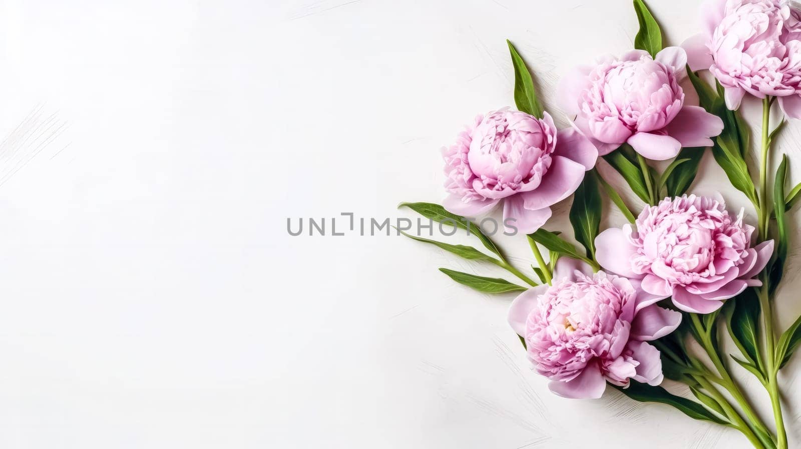 Elegant pink peonies gracefully isolated on a chic gray background by Alla_Morozova93