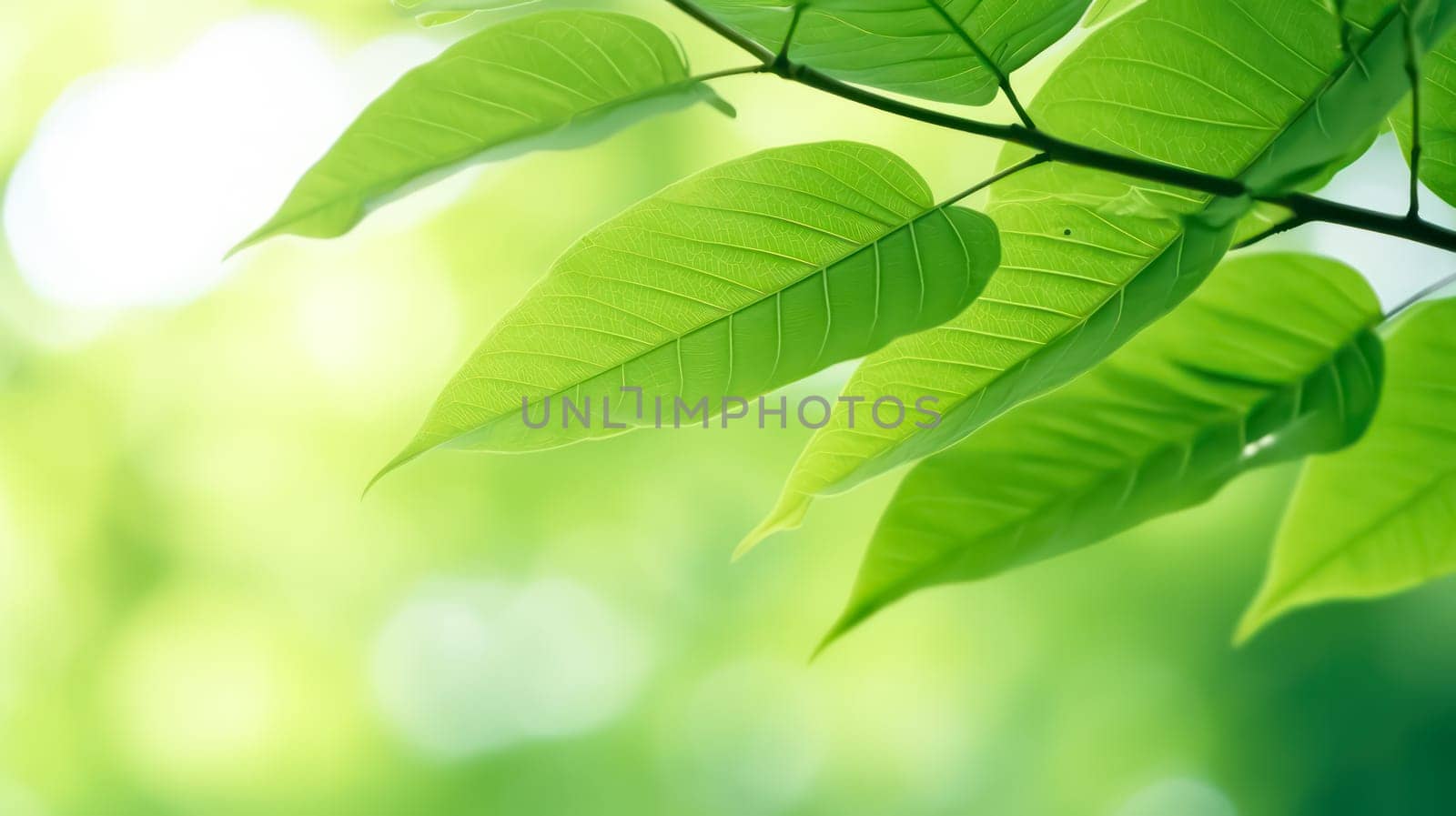 Lush green leaves in a summer garden, a testament to the vibrant beauty of nature. A serene backdrop, perfect for conveying the essence of eco friendly living.