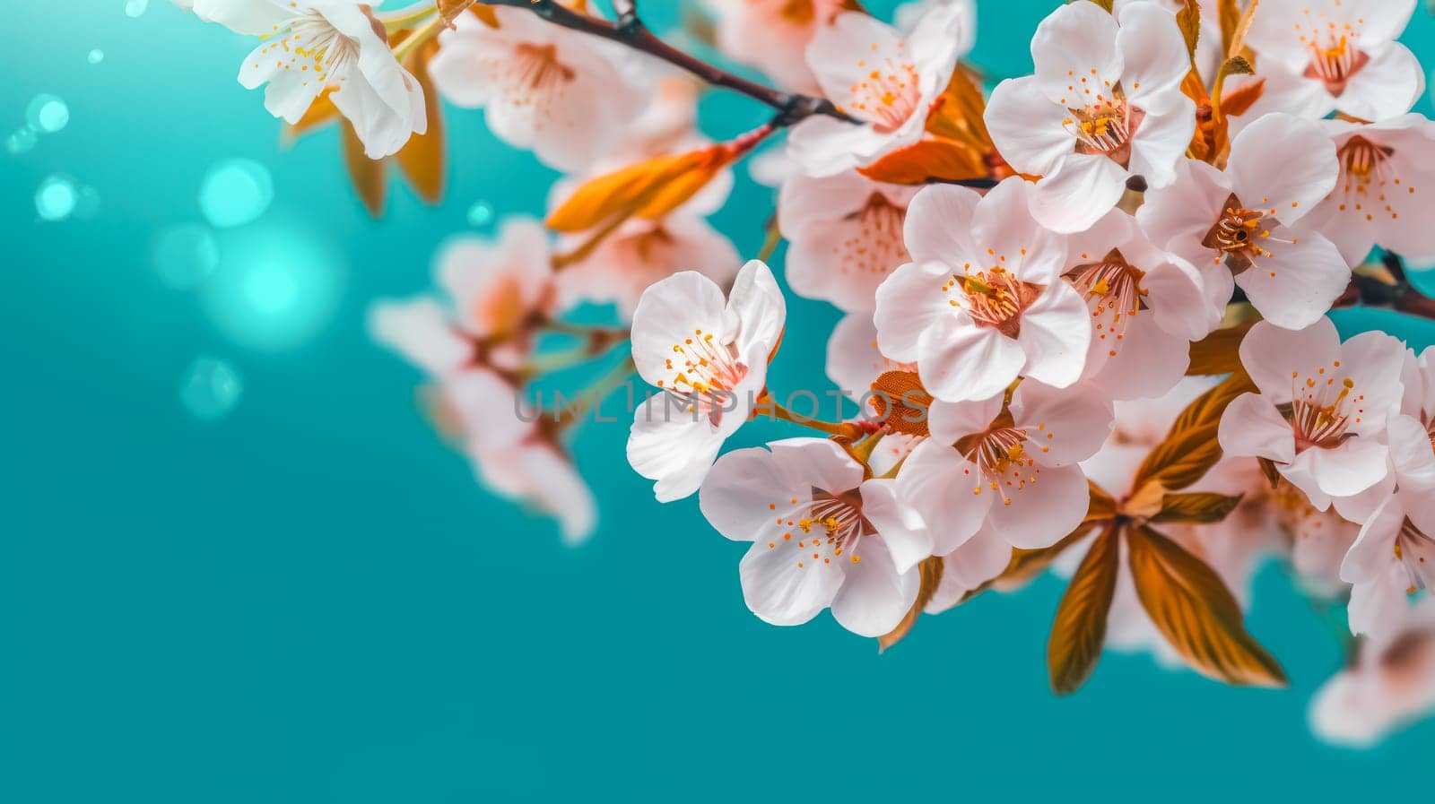 A breathtaking ode to springs arrival delicate white apricot flowers adorn branches, creating a beautiful and enchanting background for your creative projects.