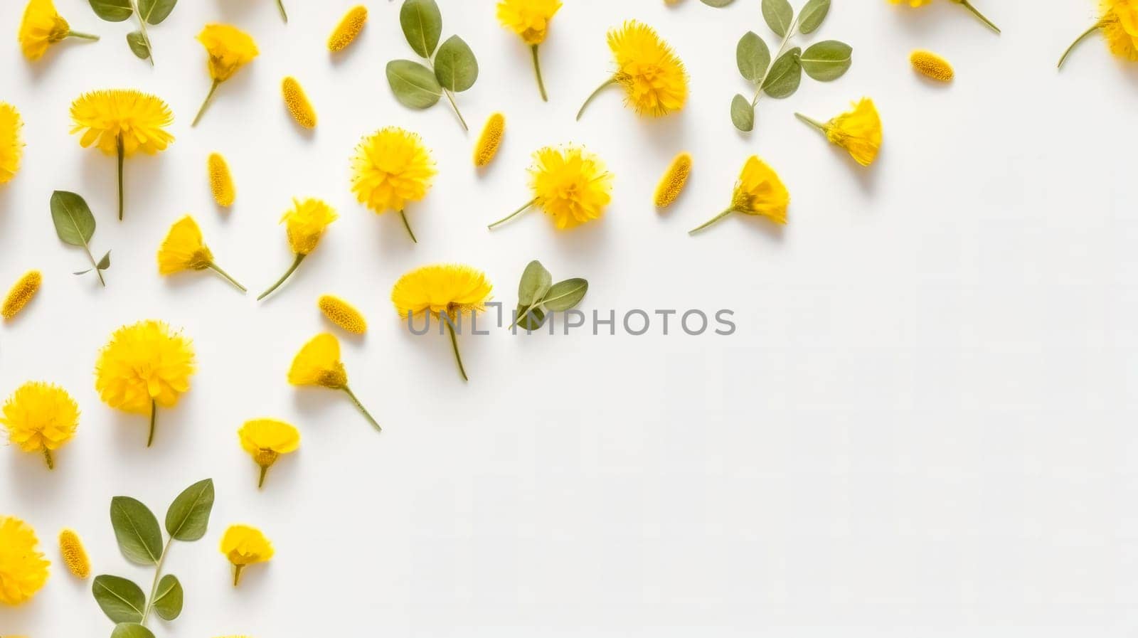 Vibrant and isolated set of yellow crocus flowers on a clean white background, showcasing the delicate beauty of these blossoms. Perfect for various floral concepts.
