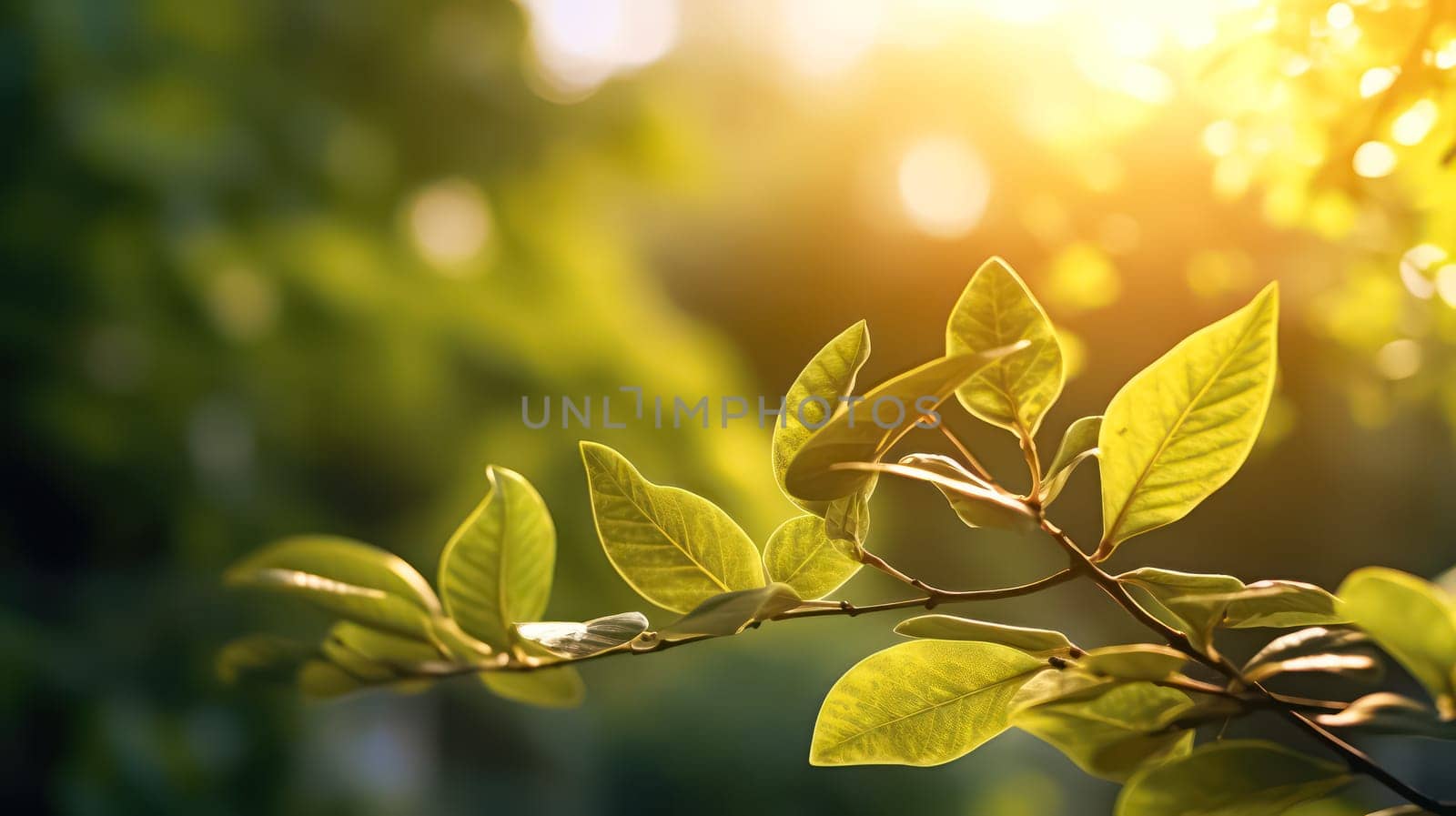 Lush green leaves in a summer garden, a testament to the vibrant beauty of nature. A serene backdrop, perfect for conveying the essence of eco friendly living.