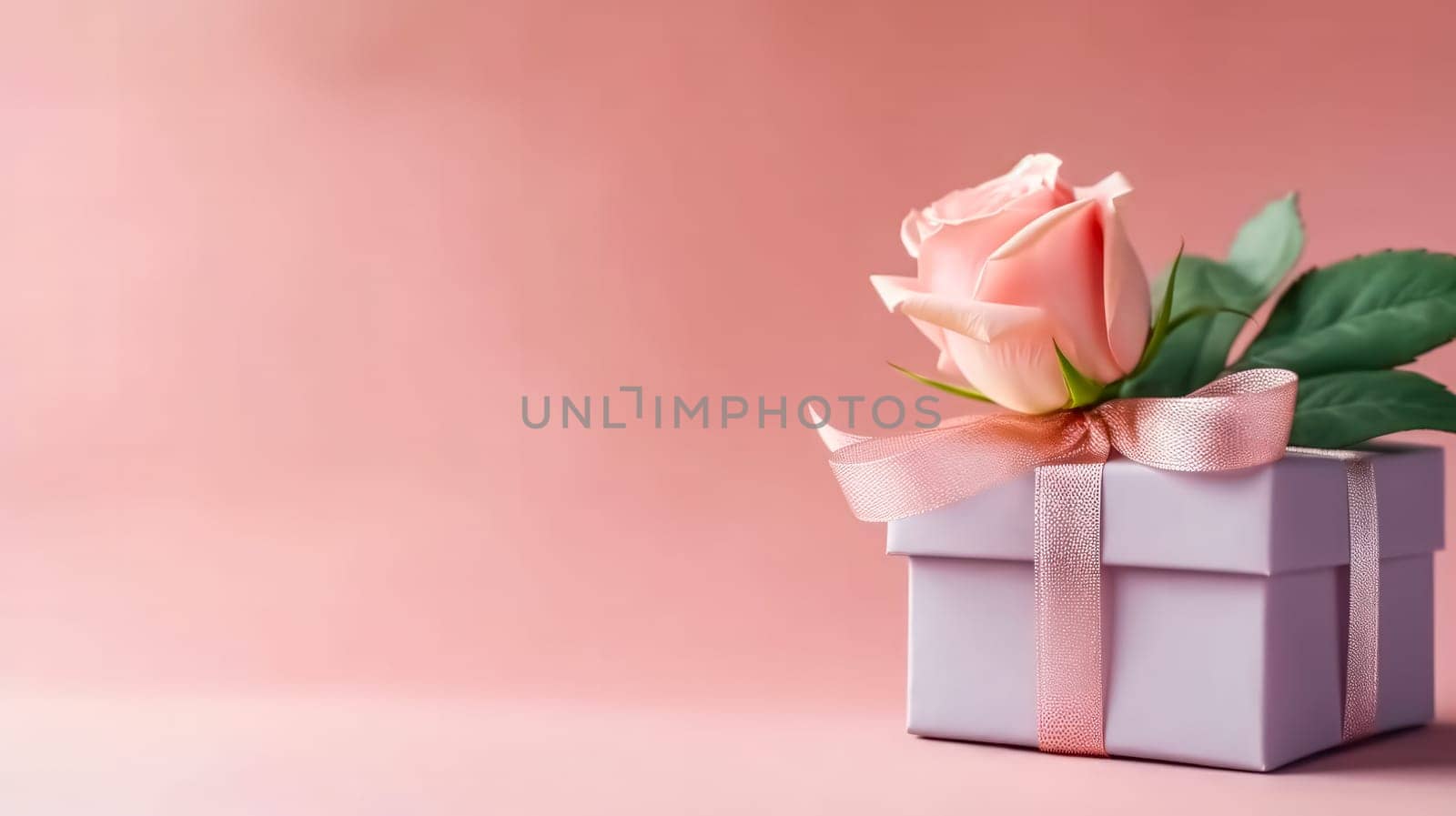 top view pink peony rose buds and sparkles on an isolated pastel pink background by Alla_Morozova93