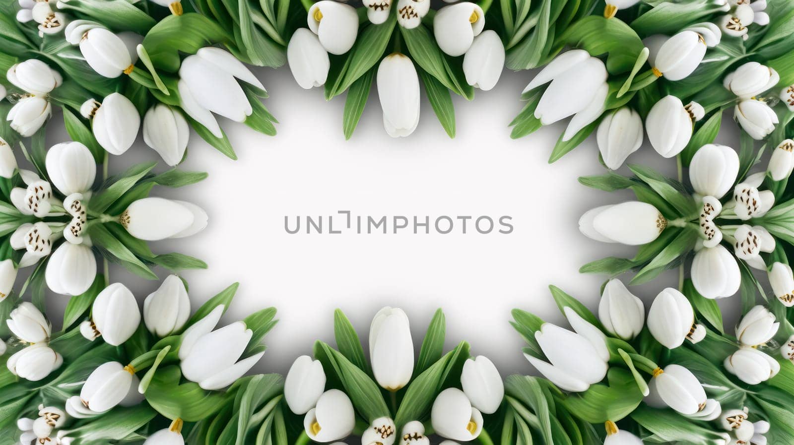 Elegant simplicity meets floral charm white tulips grace a serene gray backdrop, creating a stylish and sophisticated composition with space for your text.
