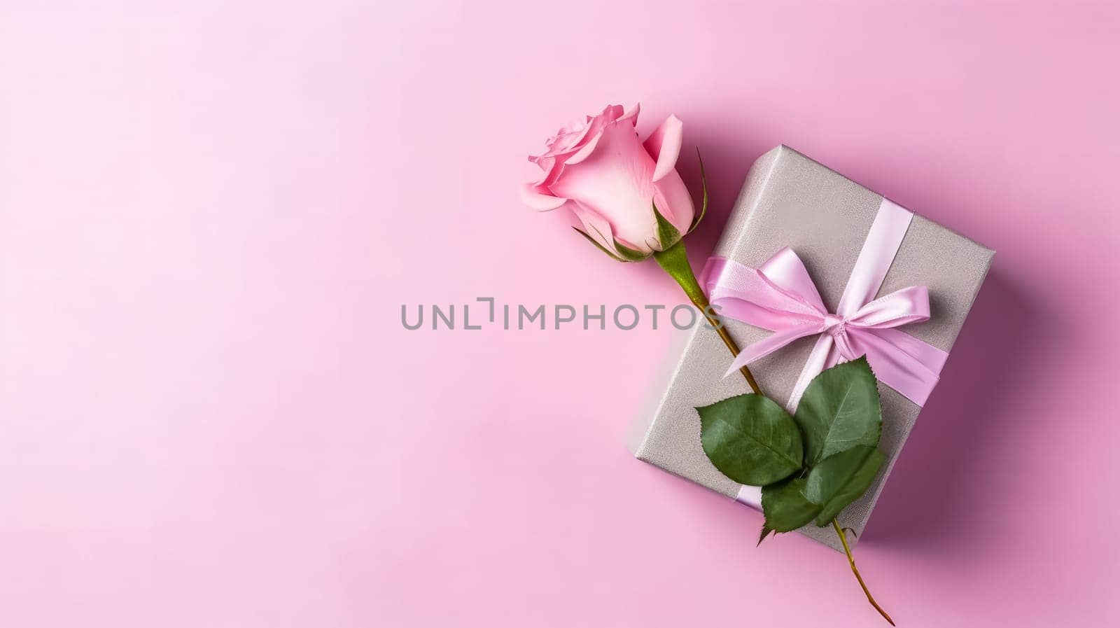 top view pink peony rose buds and sparkles on an isolated pastel pink background by Alla_Morozova93