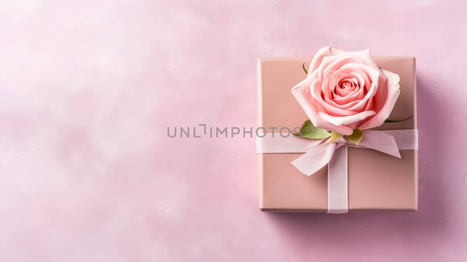 top view pink peony rose buds and sparkles on an isolated pastel pink background by Alla_Morozova93