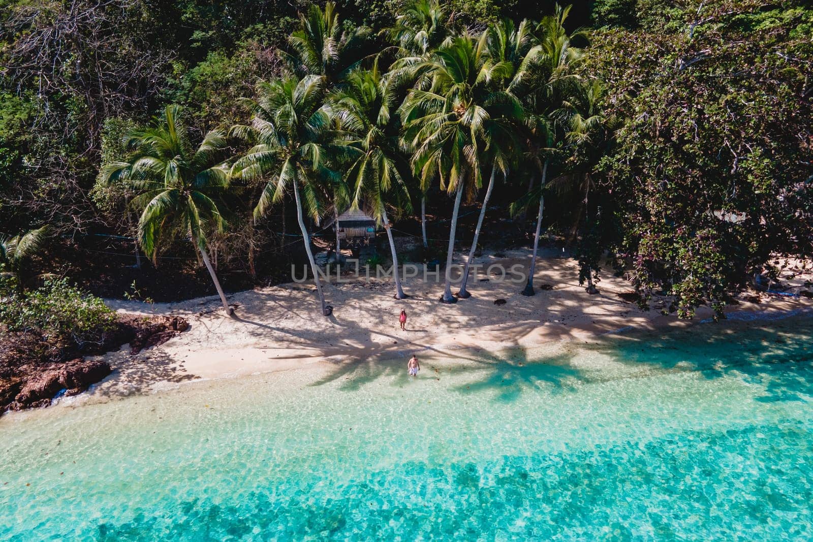 Koh Wai Island Trat Thailand near Koh Chang with a wooden bamboo hut bungalow on the beach by fokkebok