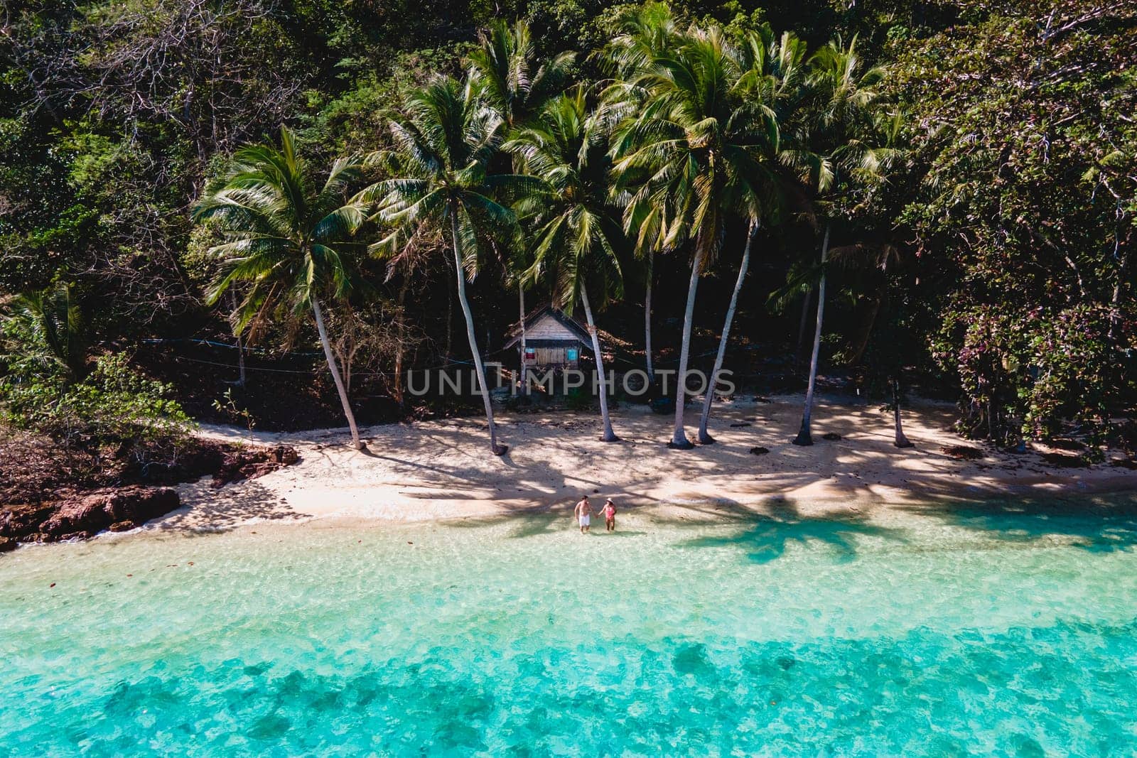 Koh Wai Island Trat Thailand near Koh Chang with a wooden bamboo hut bungalow on the beach by fokkebok