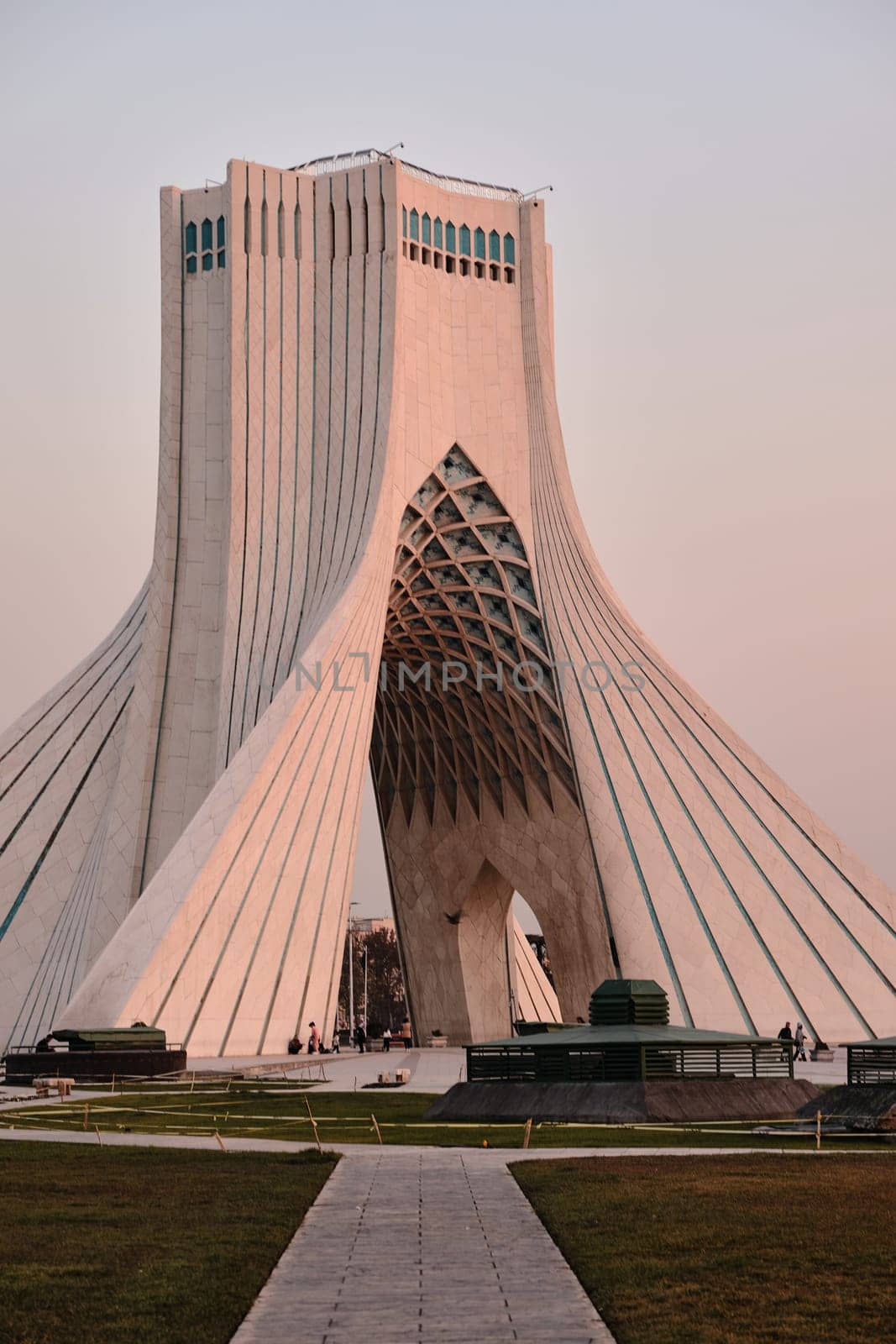 Azadi Tower is a symbol of freedom in Iran, the main symbol of Iran's capital. MS ZI LA Azadi Tower - Freedom Tower, the gateway to Tehran, Popular tourist point at twilight. 02.12.23 Tehran, Iran.