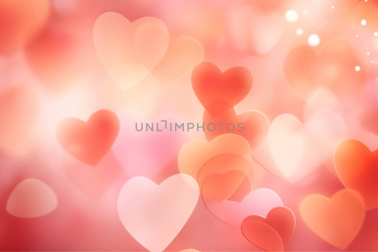 Valentine day background wallpaper. valentines day hearts decoration bokeh light blurry background. Generative AI by nateemee