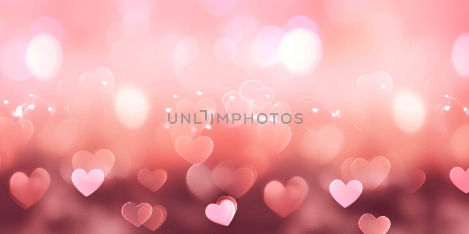 Valentine day background wallpaper. valentines day hearts decoration bokeh light blurry background. Generative AI by nateemee