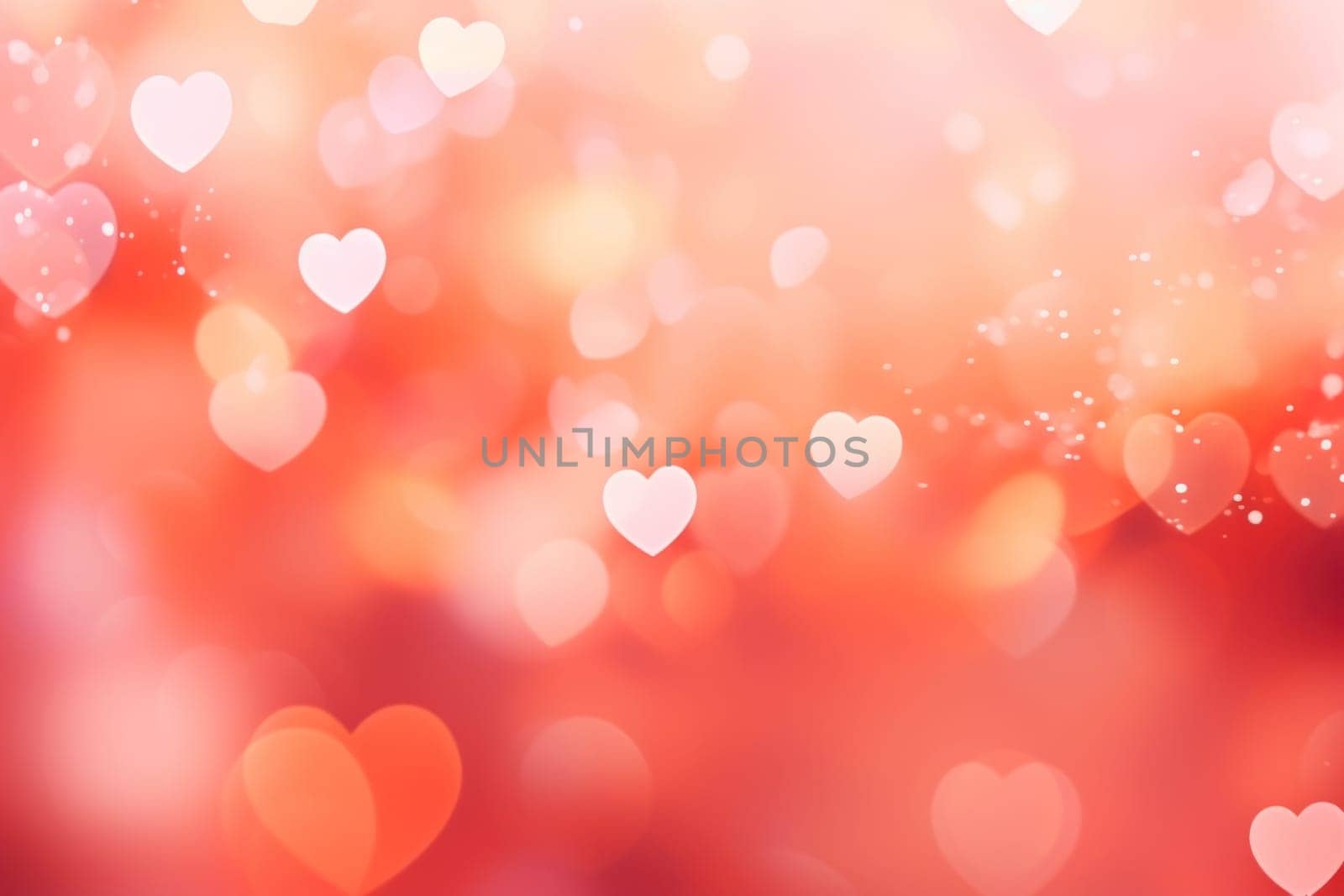 Valentine day background wallpaper. valentines day hearts decoration bokeh light blurry background. Generative AI by nateemee