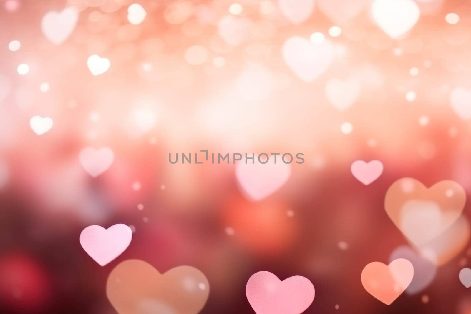 Valentine day background wallpaper. valentines day hearts decoration bokeh light blurry background. Generative AI by nateemee