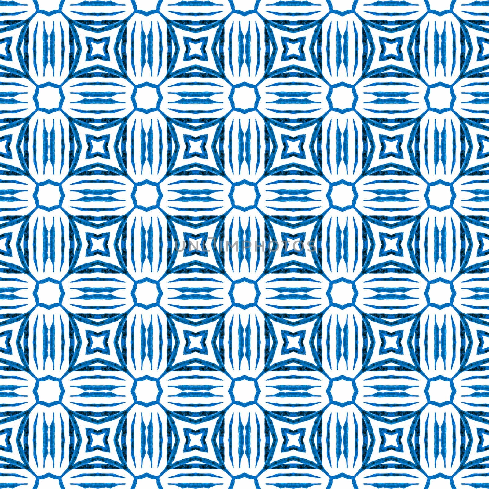 Exotic seamless pattern. Blue positive boho chic by beginagain