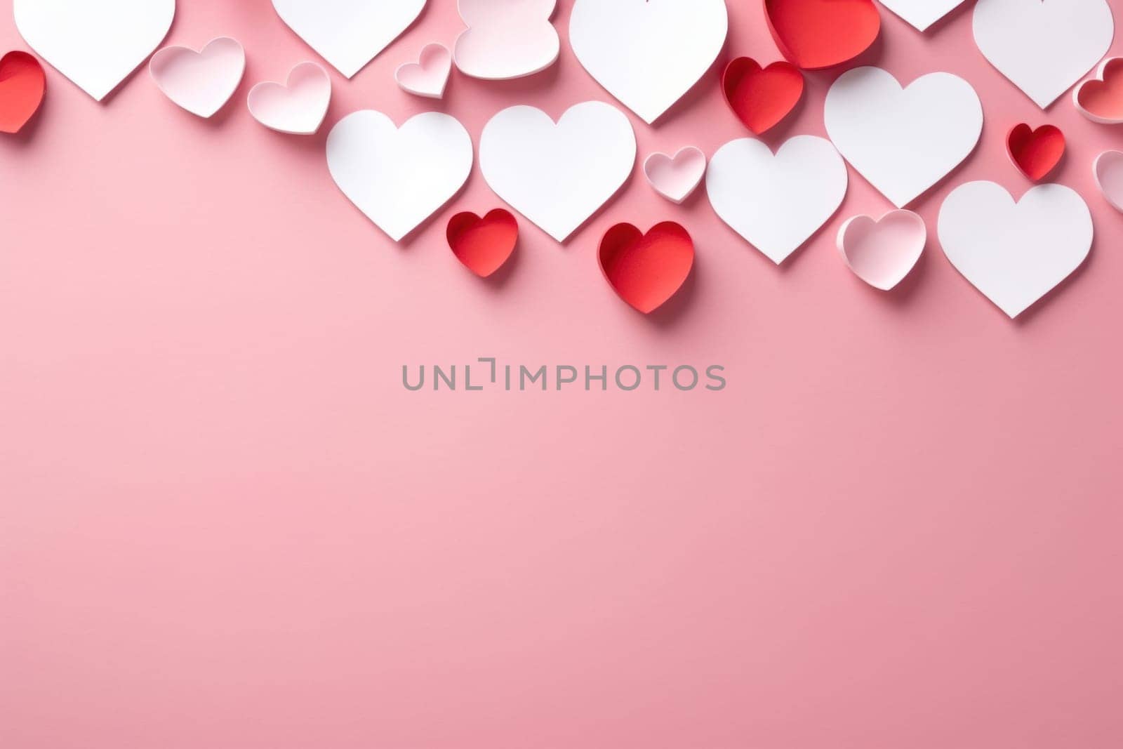 Valentine's Day background. pastel color background. Valentines day concept. Flat lay, top view, copy space. Generative ai by nateemee