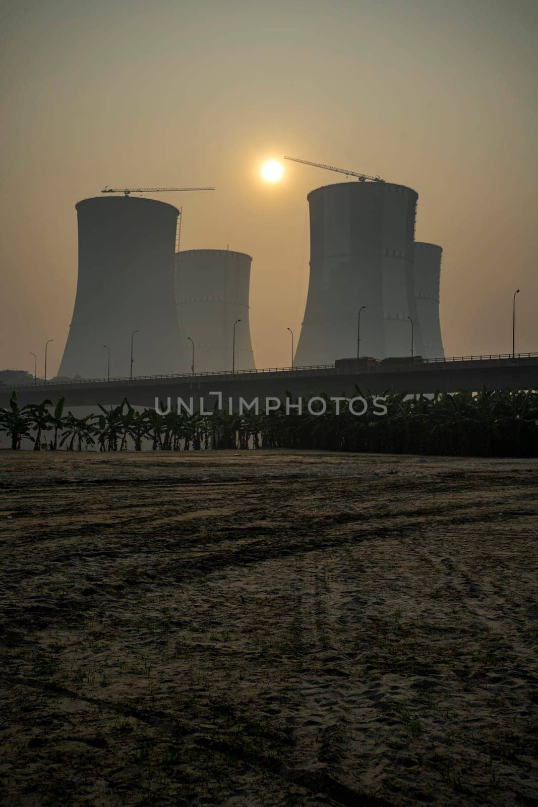 Cooling towers of the Ruppur Nuclear Power Plant, Bangladesh