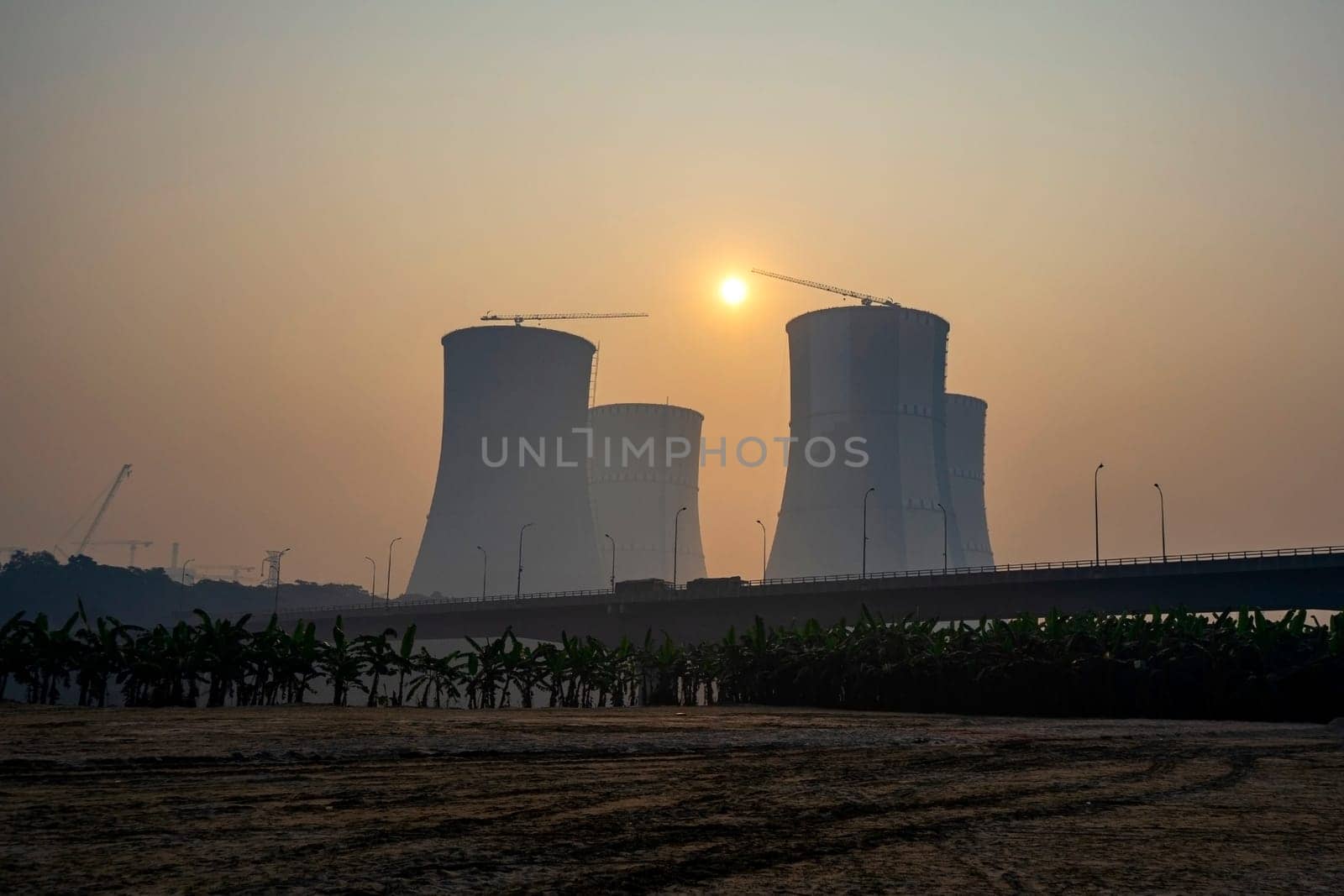 Cooling towers of the Ruppur Nuclear Power Plant, Bangladesh. by paca-waca