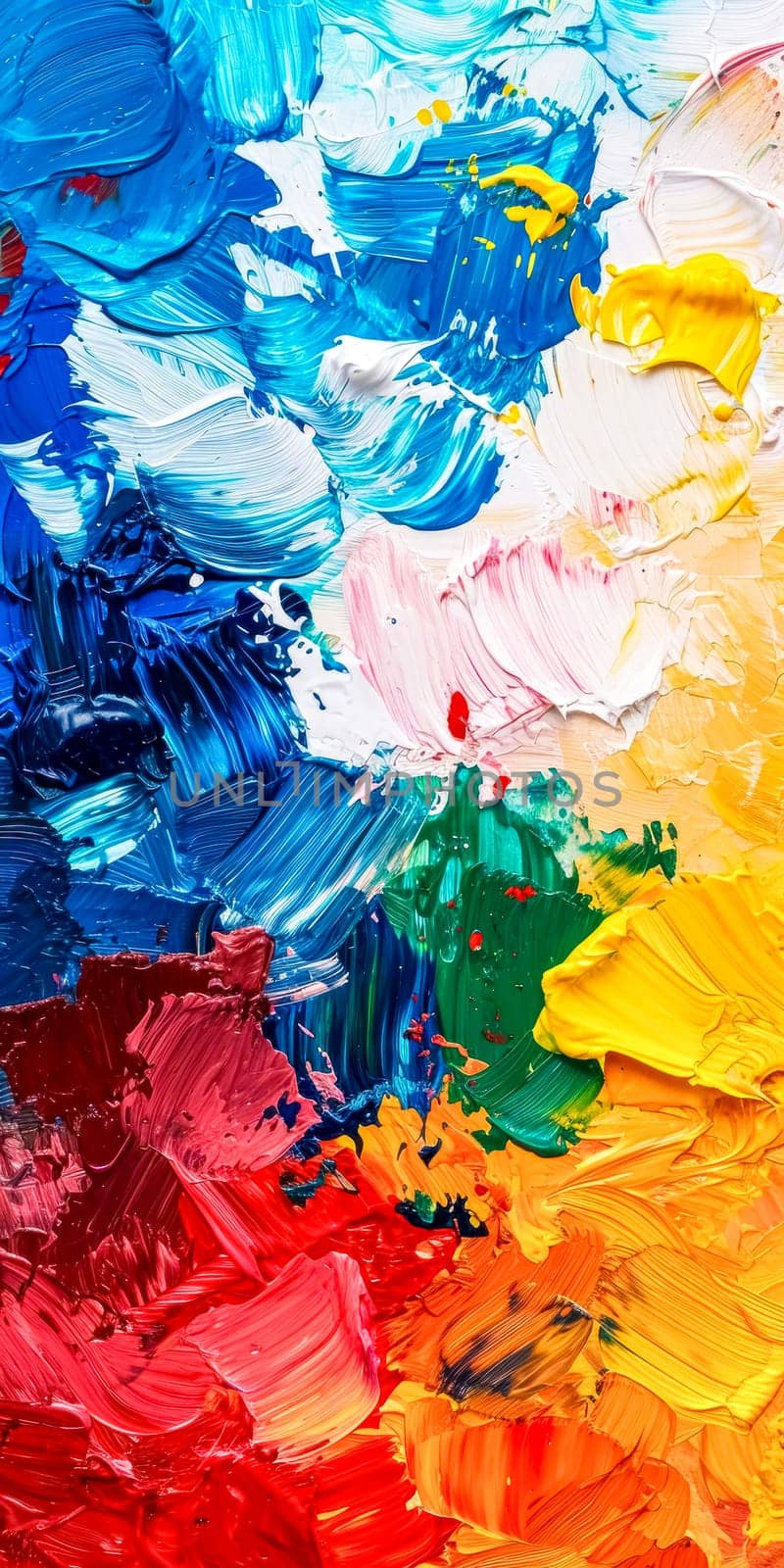 palette of oil paints, with bold strokes and a rich spectrum of colors creating a visually stimulating backdrop, ideal for an artistic banner with space for text, vertical