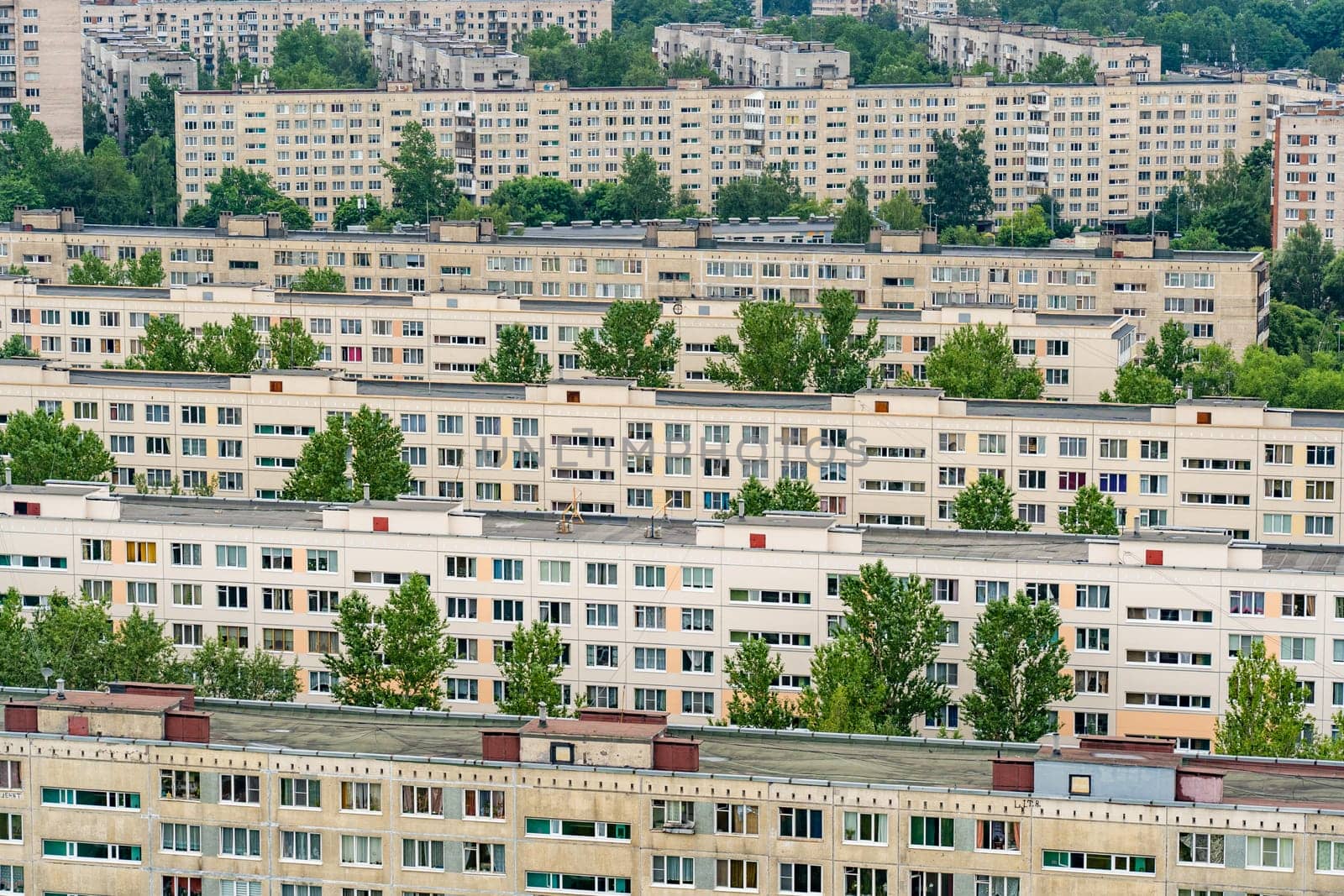 Multi-storey residential apartment buildings in a residential area