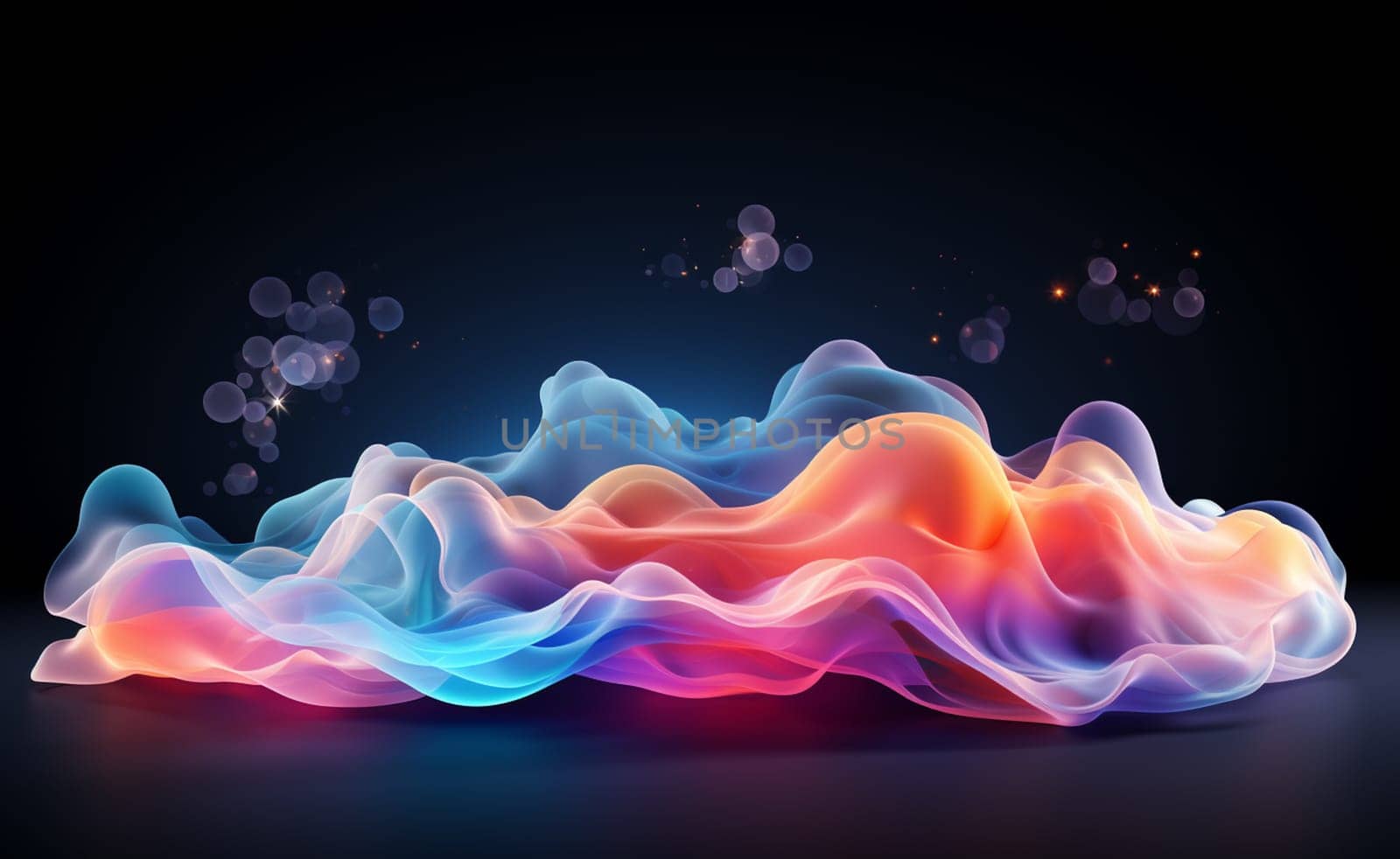 Bright color wave with blur and glowing effects. Abstract background. High quality photo