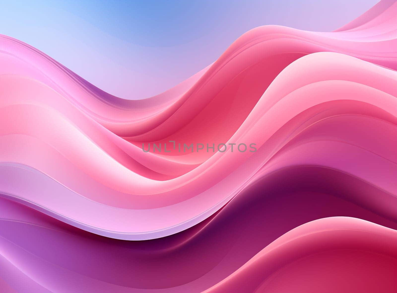 an abstract 3D image of digital waves in shades of Pink, Blue and purple - wave illustration. by Andelov13