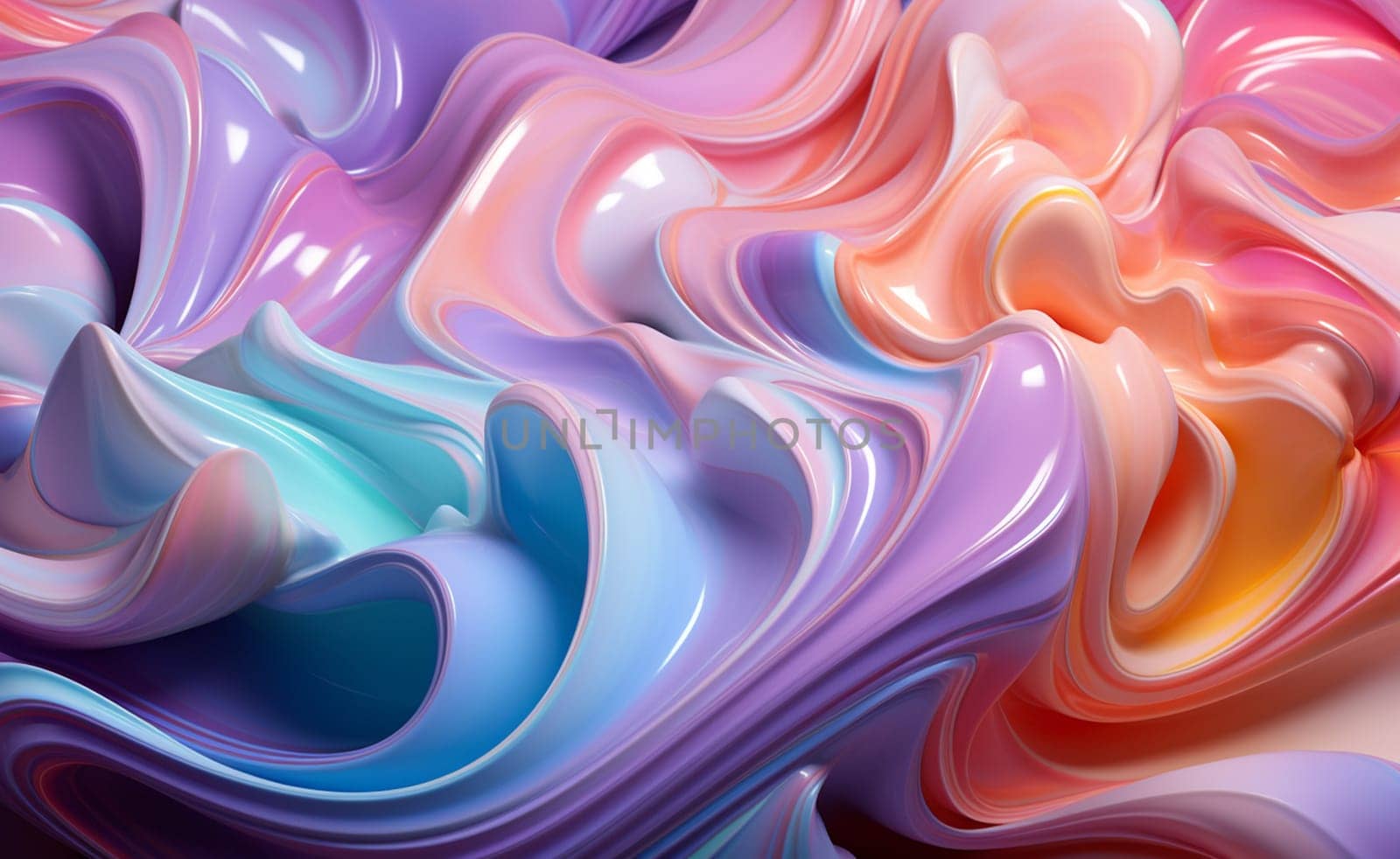 Cutting Edge Harmony 3D Lustrous Glass Ribbon on a Ivory Abstract Backdrop with Dynamic Holographic Waves, Unveiling an Enchanting Banner Background and Wallpaper. High quality photo